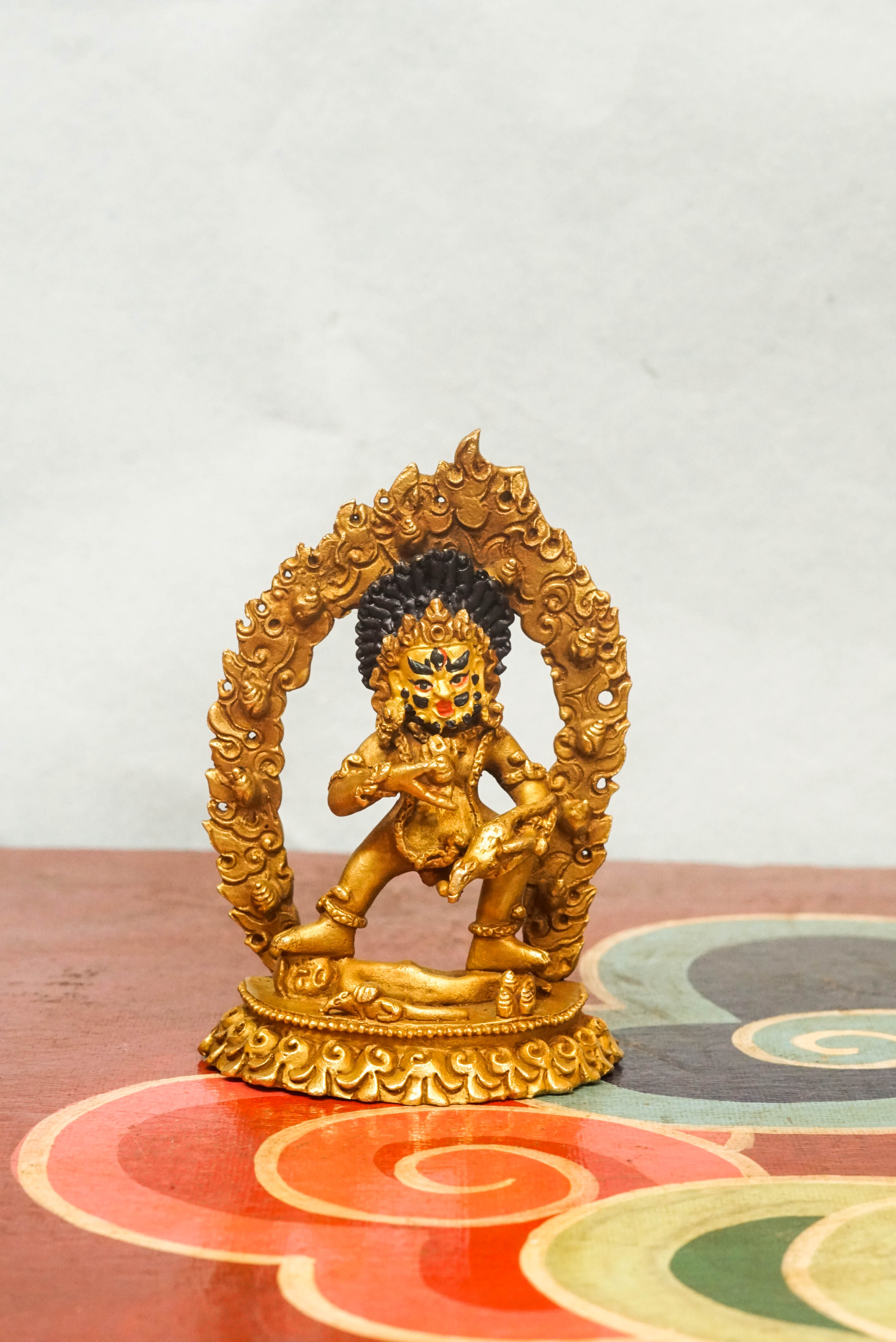 Small size Black Zambala statue for removal of financial blockages. Handcrafted on Copper Metal.