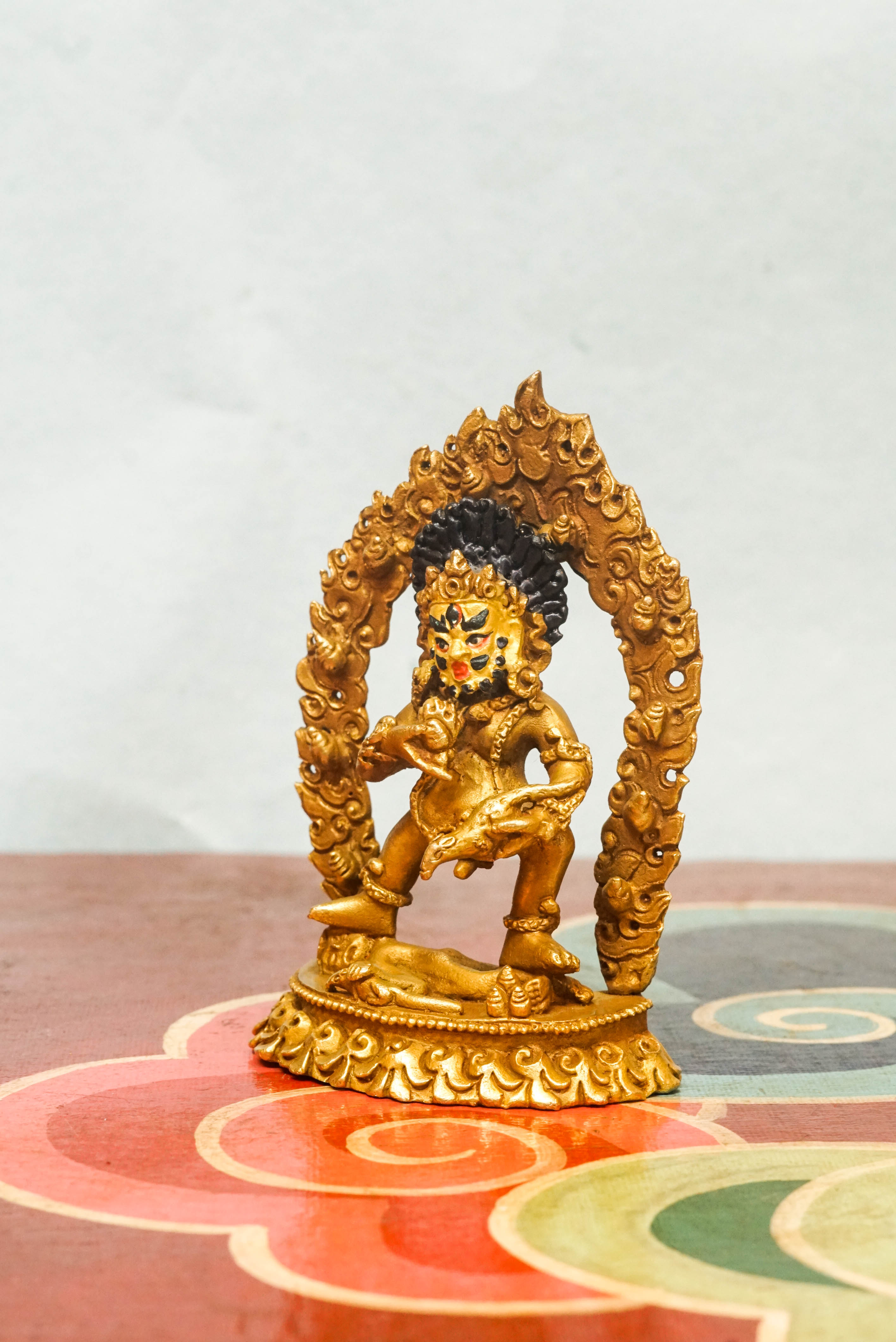Small size Black Zambala statue for removal of financial blockages. Handcrafted on Copper Metal.