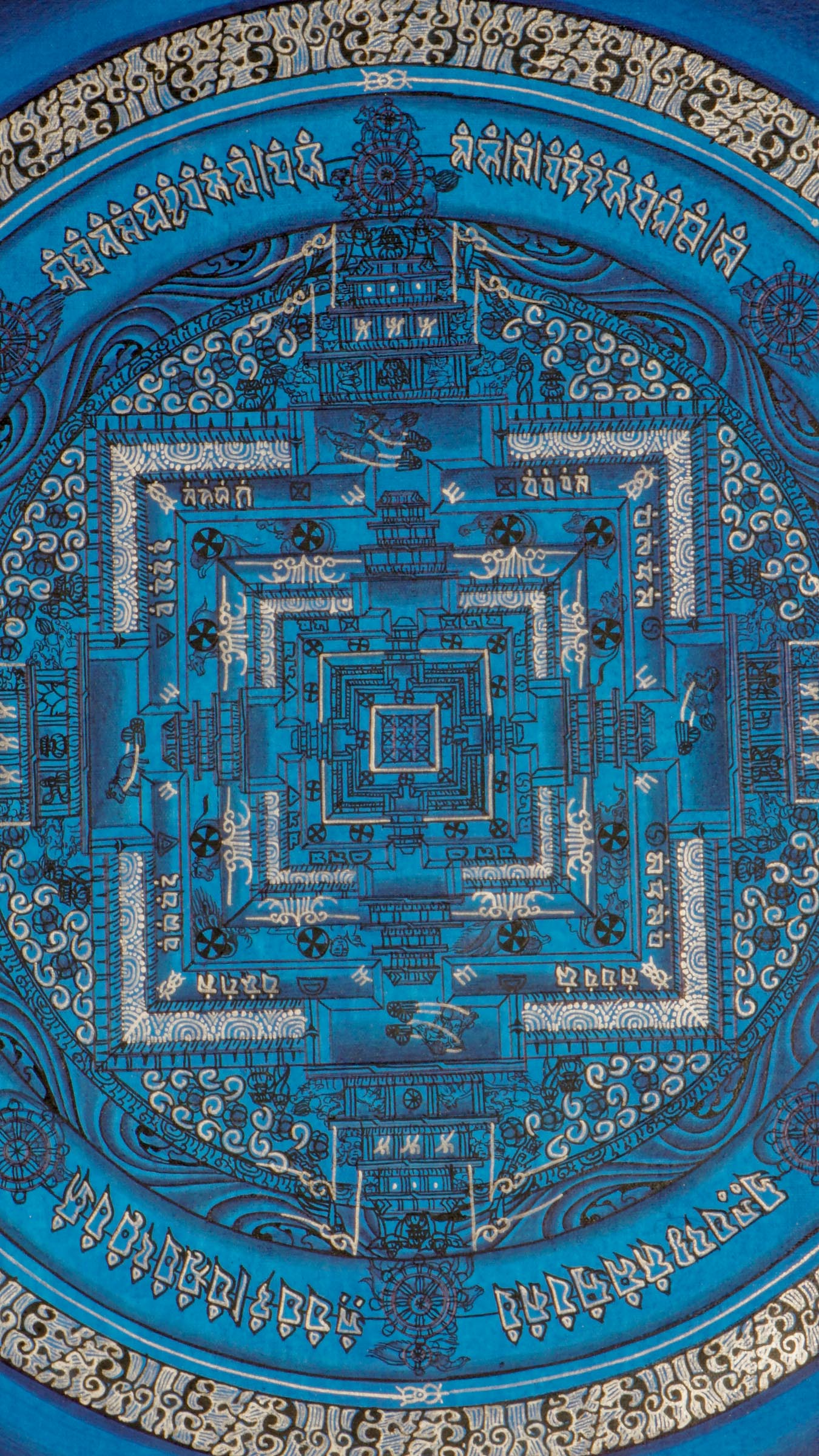 Kalachakra Mandala Thangka is a sacred Tibetan Buddhist painting symbolizing the Wheel of Time, crafted with natural pigments to represent the cycles of life, cosmic order, and the path to enlightenment. Rich in symbolism and detail, this Thangka is ideal for meditation, spiritual focus, and enhancing any sacred or contemplative space.