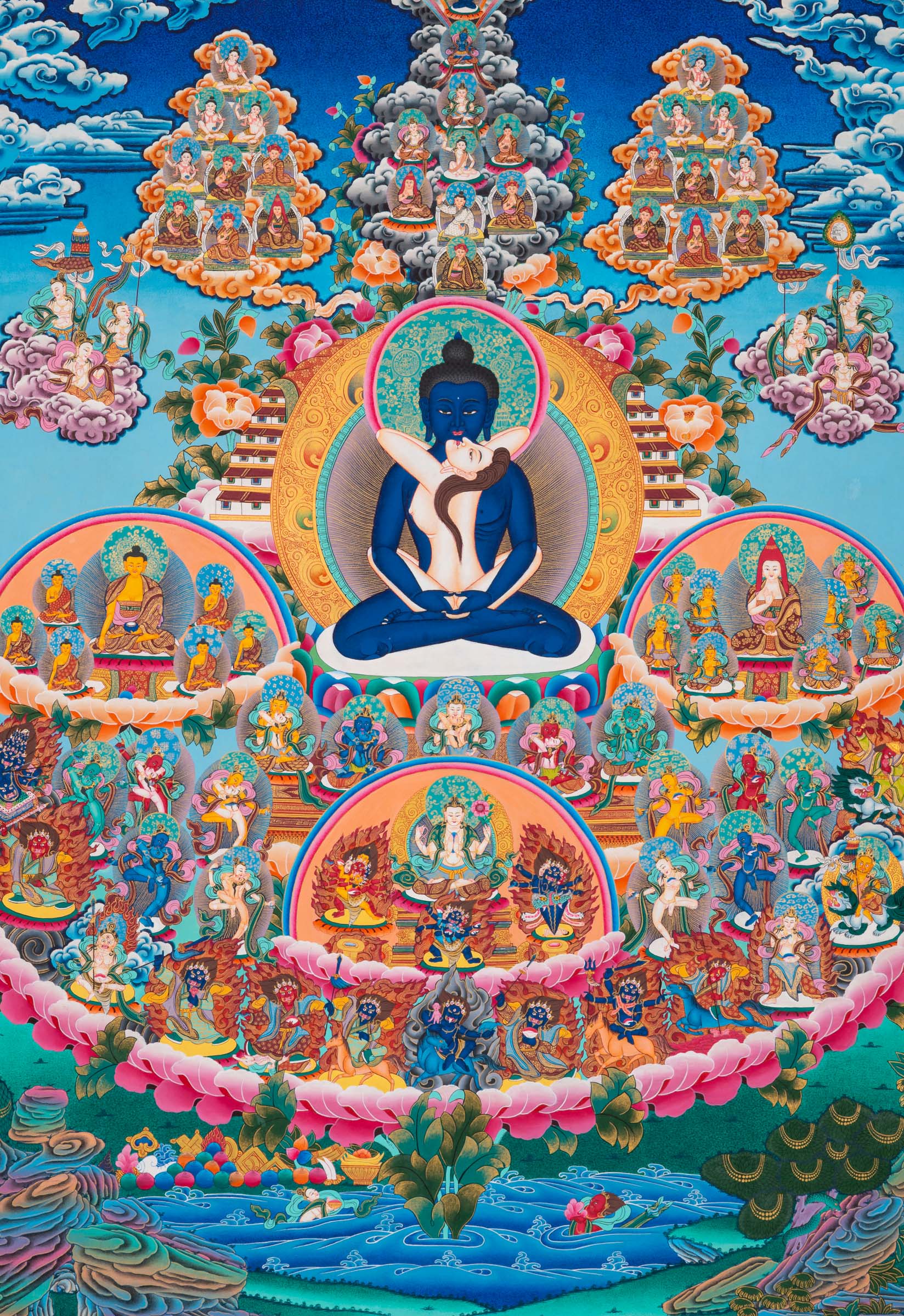 The Buddha Shakti Choskini Thangka - an exceptional hand-painted artwork