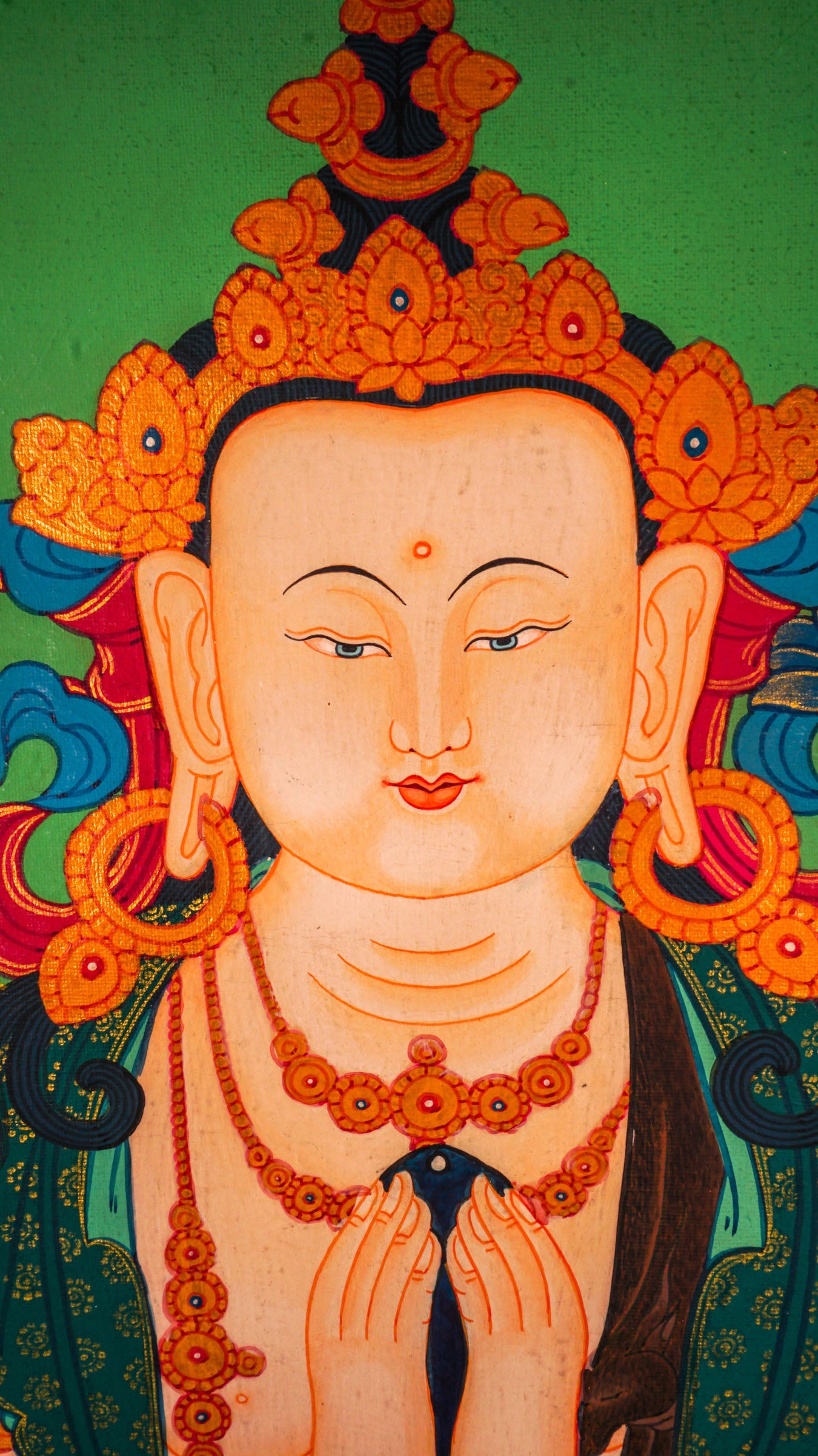 The thangka art of Chengresi is perfect for spiritual wall hanging decor