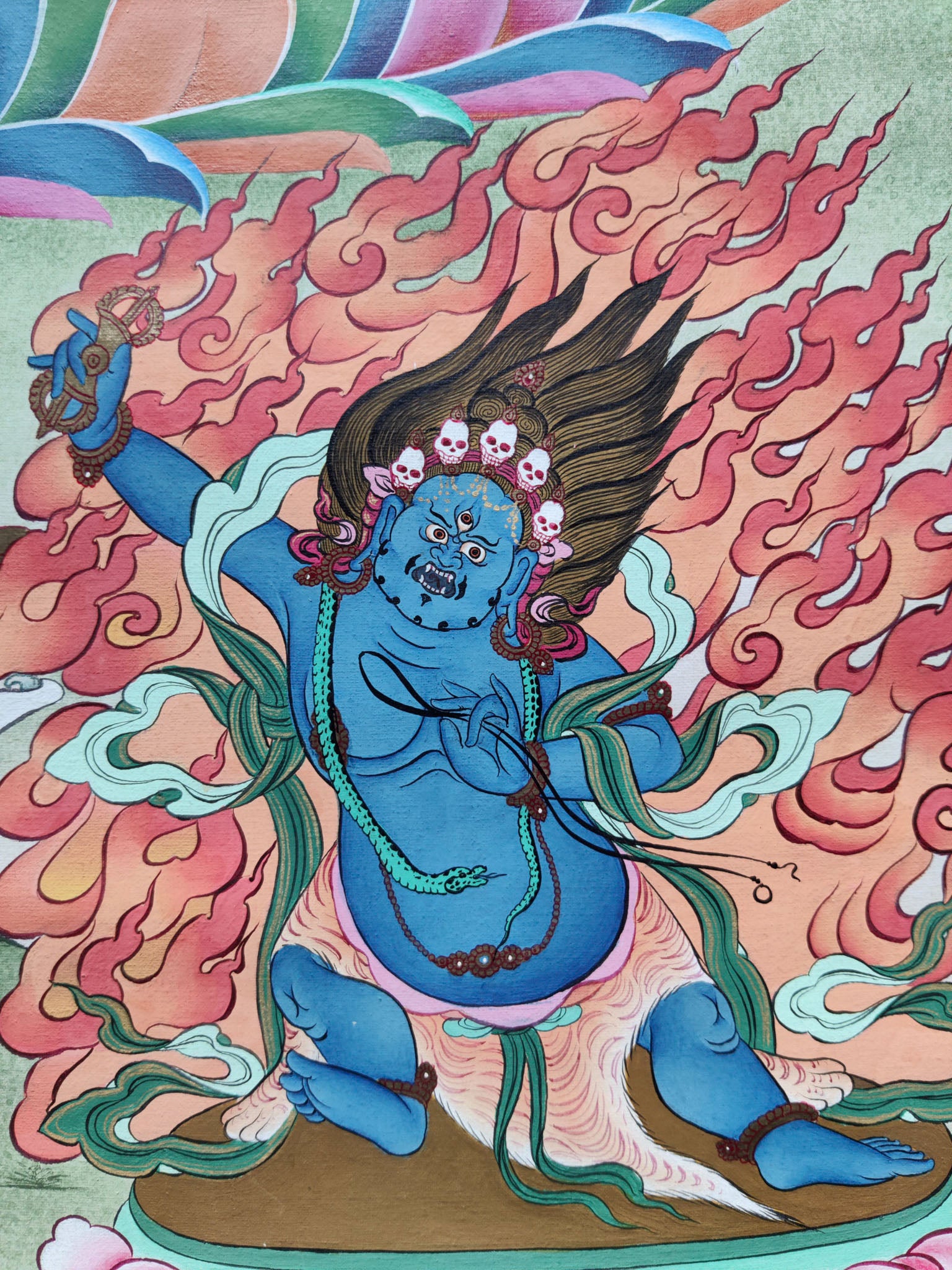 Chengresi's Thangka artwork, expertly created by regional artists on cotton canvas, is a revered representation of Tibetan art.