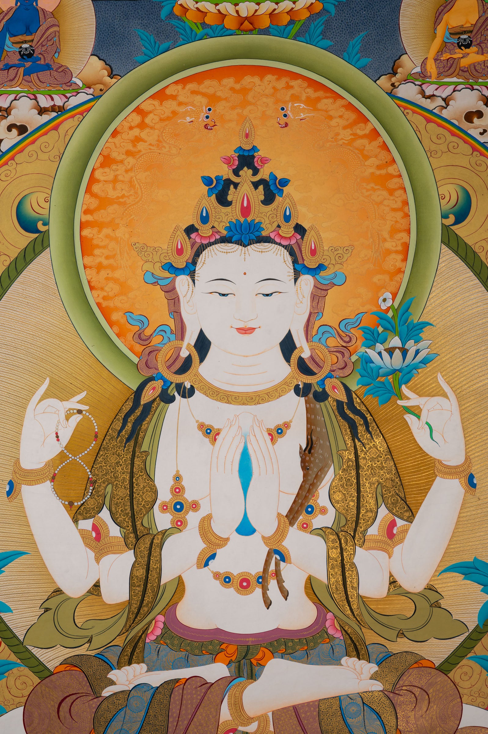 The Chenrezig Thangka - a stunning hand-painted Buddhist artwork 