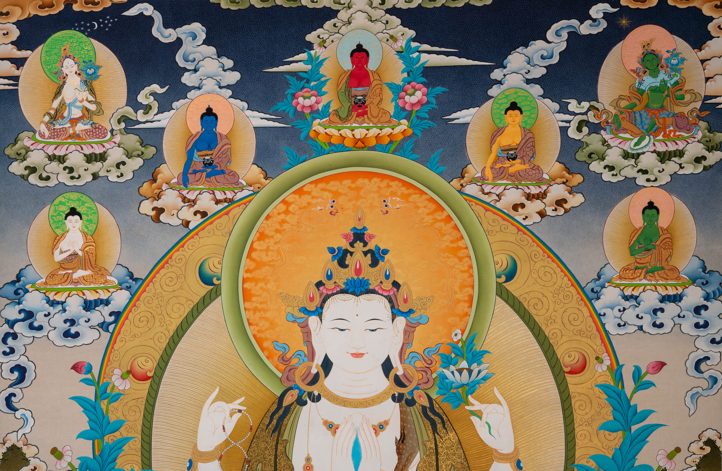 The Chenrezig Thangka - a stunning hand-painted Buddhist artwork 