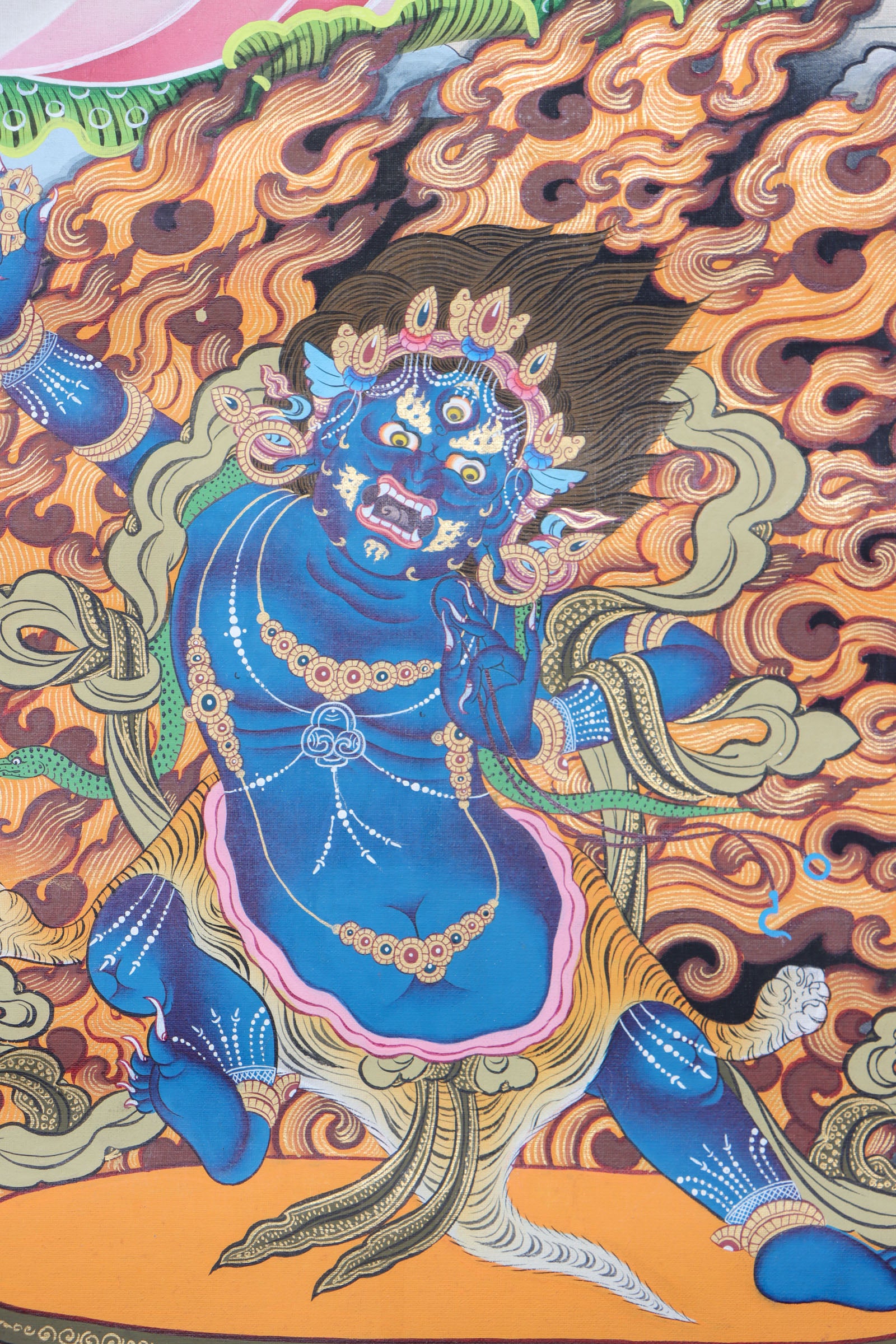 Chengresi, or Avalokiteshvara, symbolizes boundless compassion in Tibetan Buddhism. This handcrafted Thangka radiates his peaceful energy, making it perfect for meditation, devotion, or sacred décor.