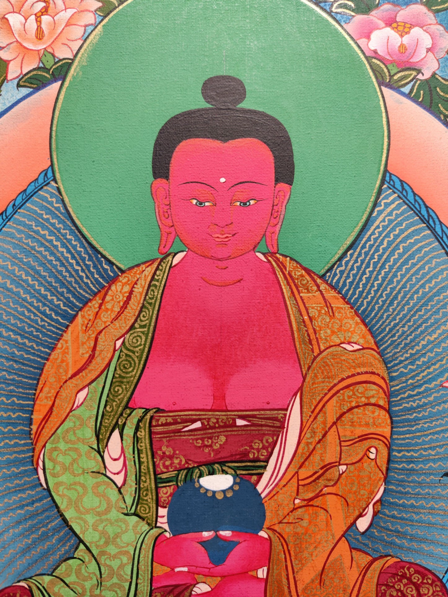 Amitabha Buddha Thangka Painting for Spiritual and religious Decor