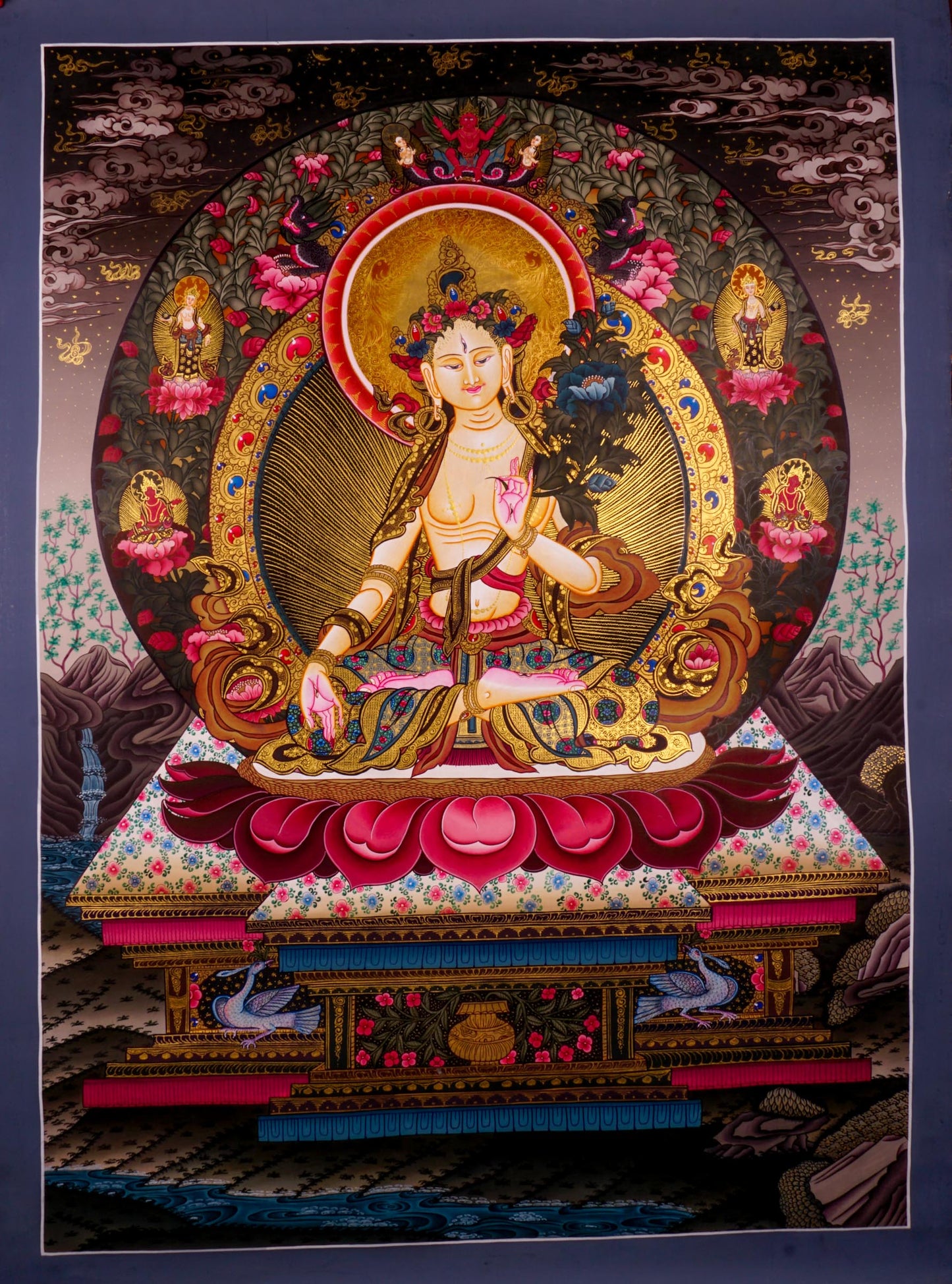 White Tara, a symbol of peace and healing for interior home decor.