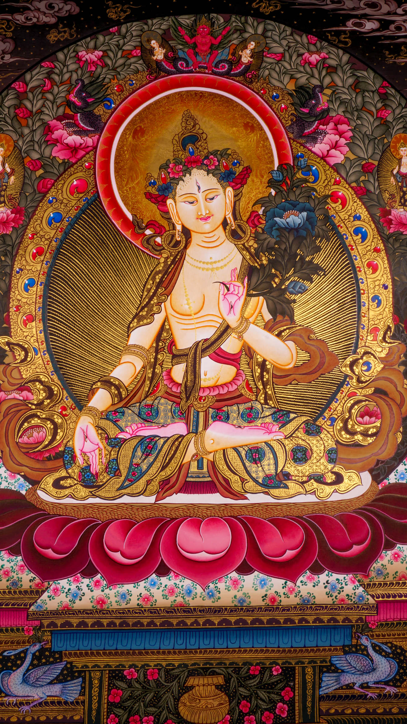 White Tara, a symbol of peace and healing for interior home decor.