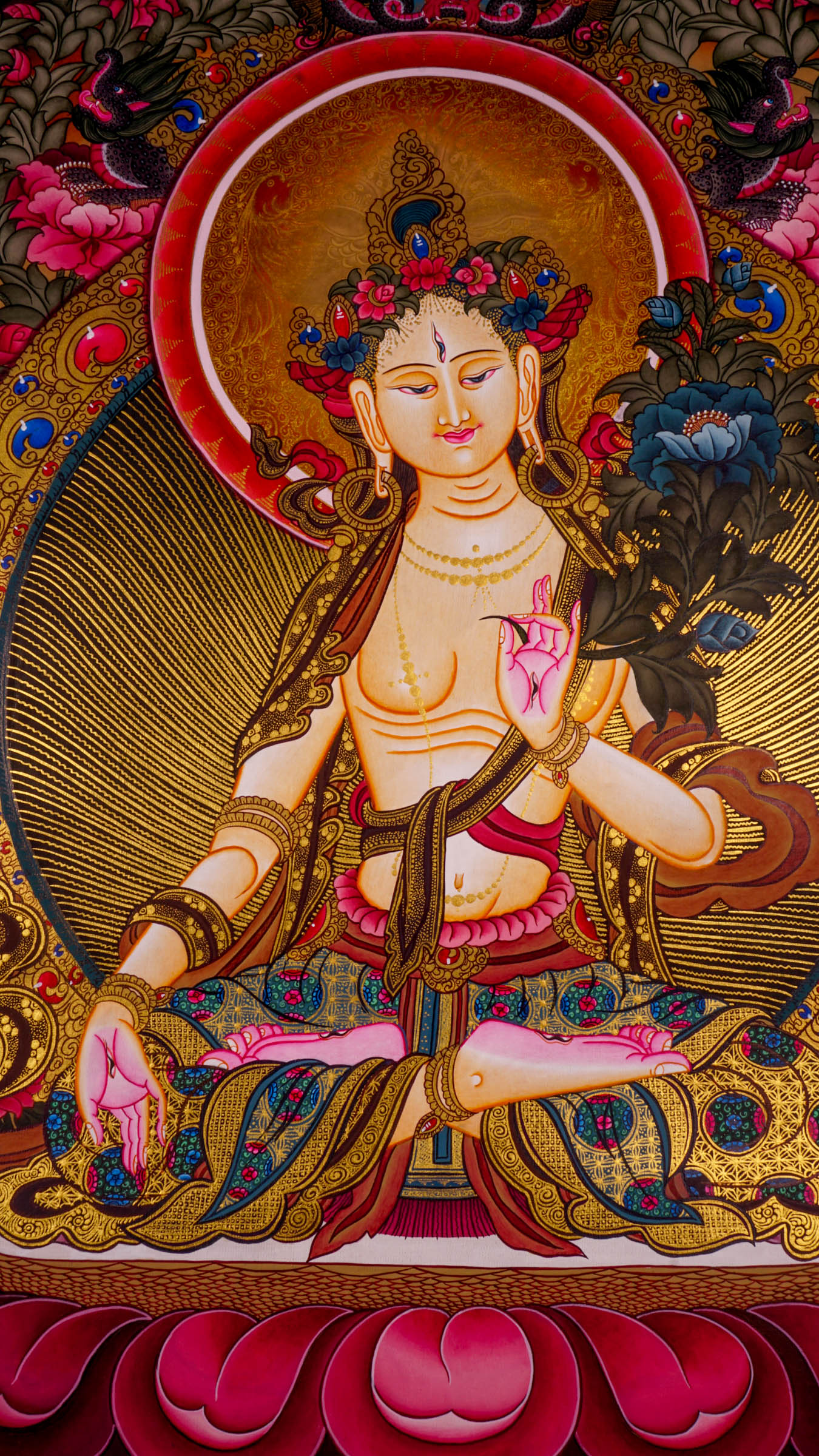 White Tara, a symbol of peace and healing for interior home decor.