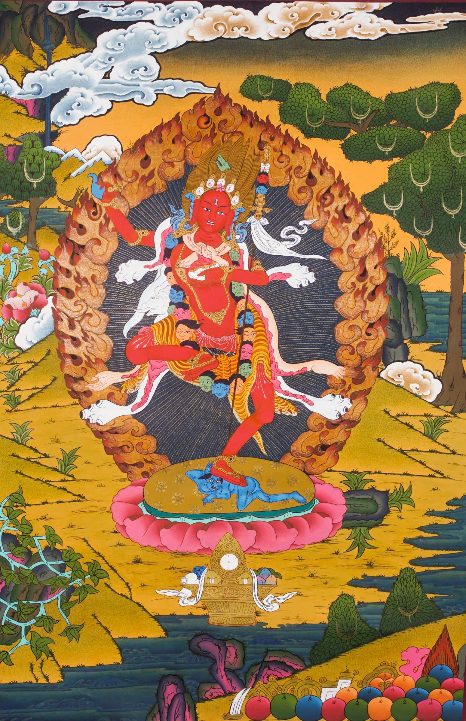 Dorje Phagmo (Vajravarahi) Tibetan Thangka Art Painting 