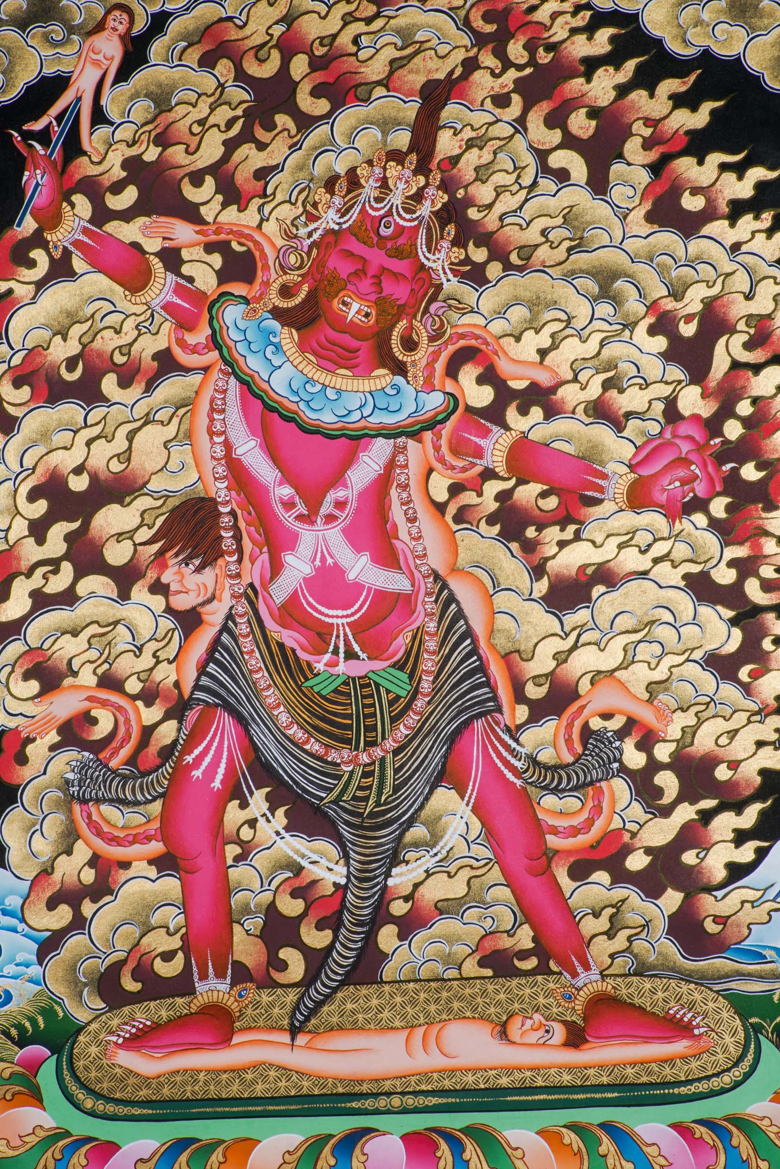 Ekajati Thangka  - a sacred artwork with her unique one eye and single braid, symbolizing deep spiritual insight. 