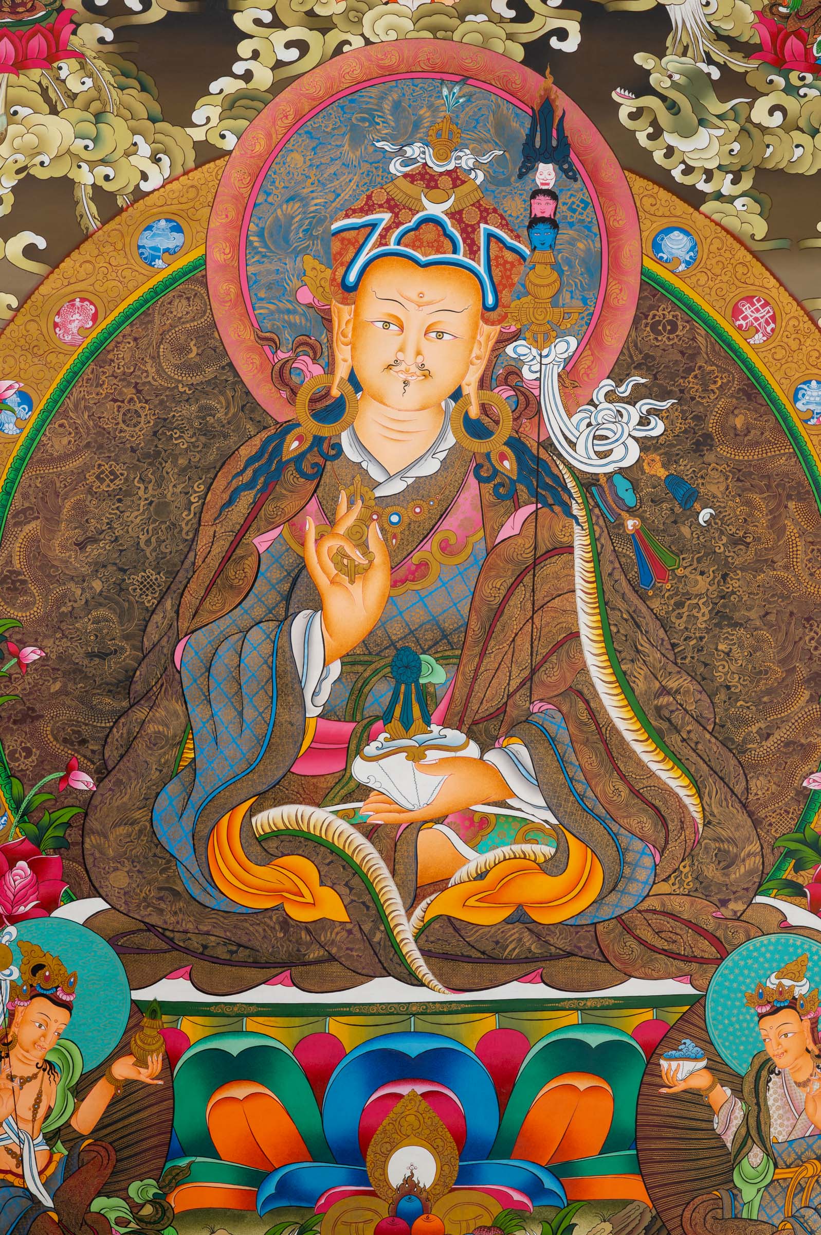 Guru Padmasambhava - a  hand-painted spiritual artwork master quality thangka painting
