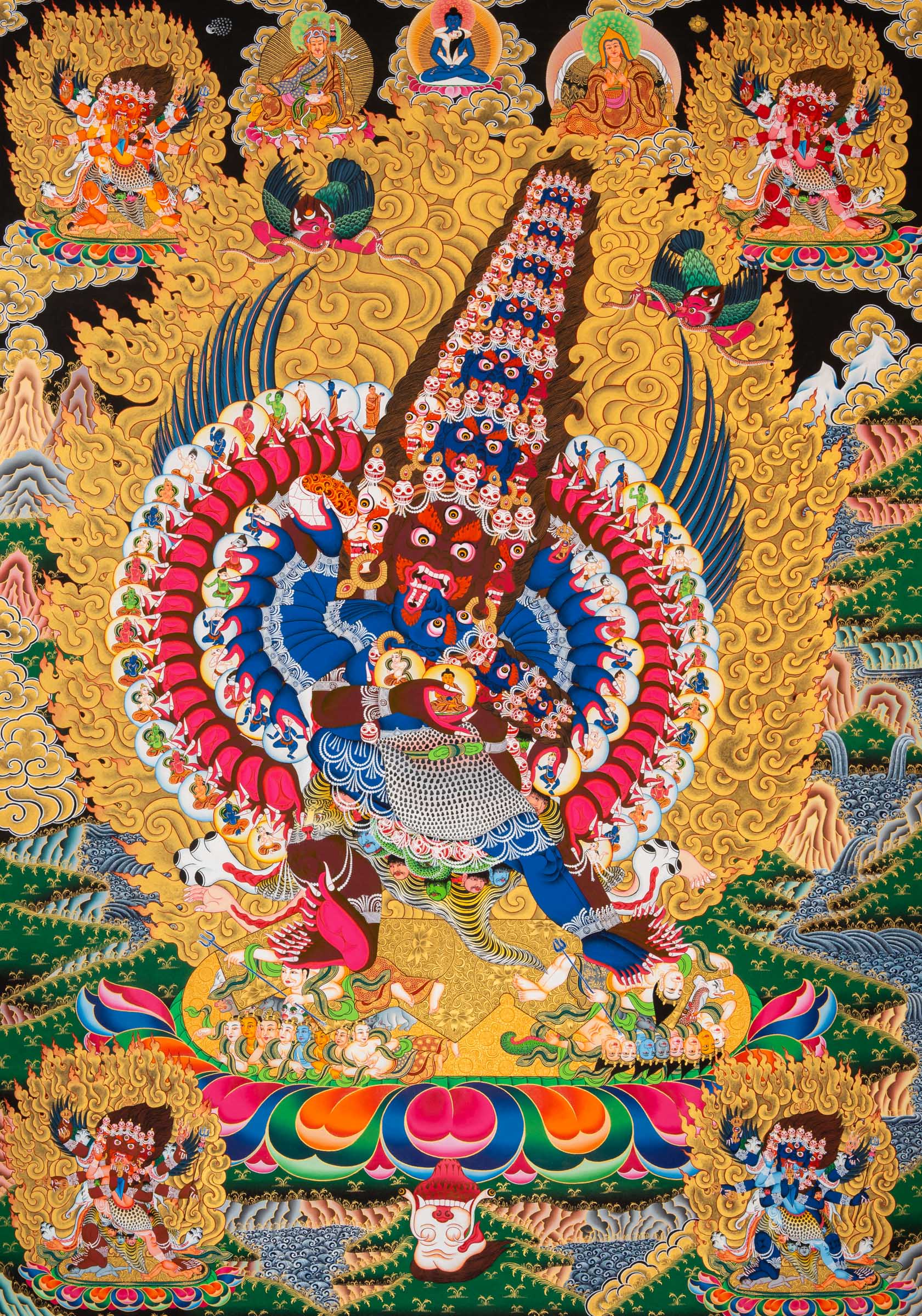 The Heruka Thangka - a sacred Tibetan Buddhist painting.