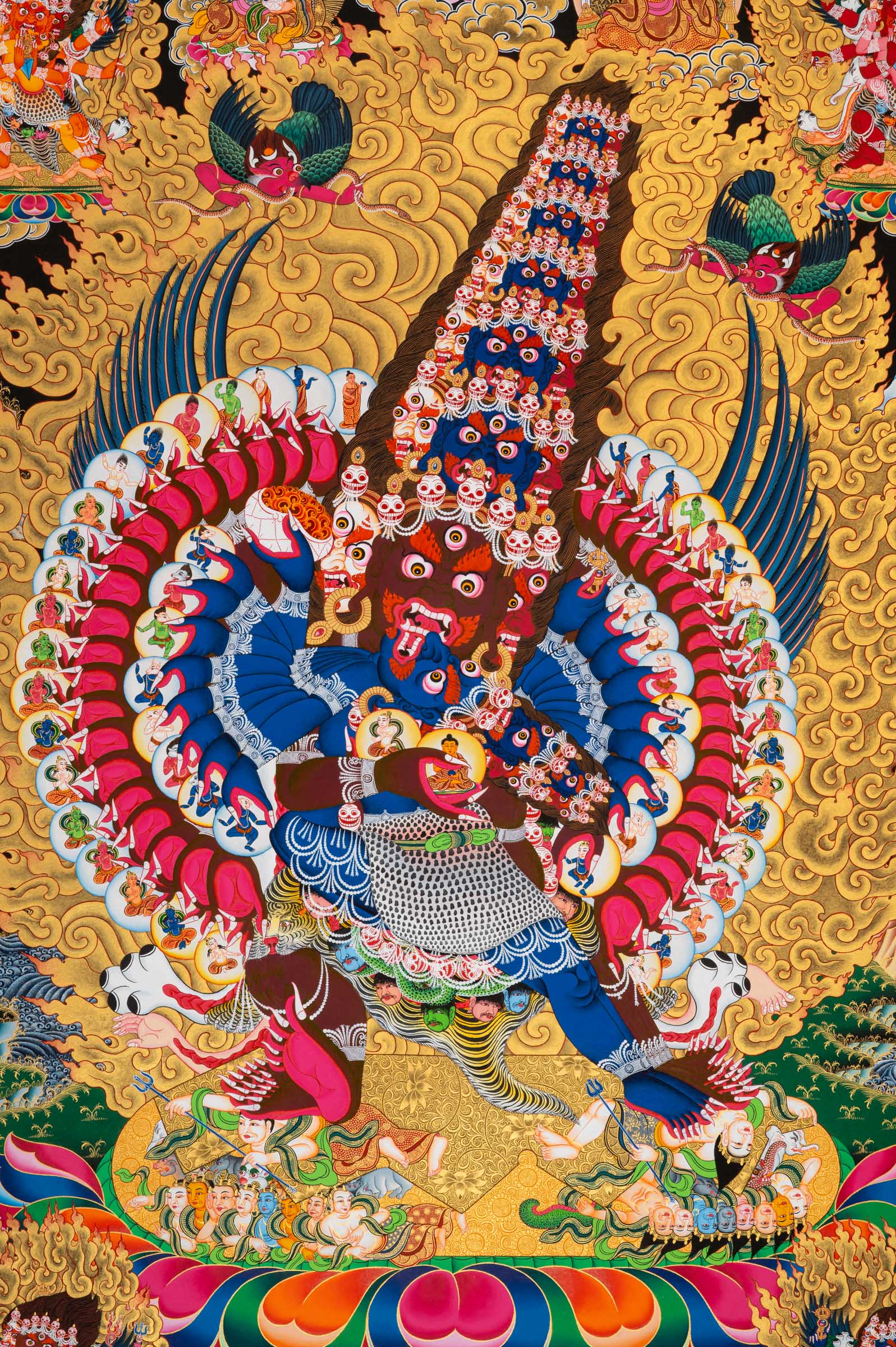 The Heruka Thangka - a sacred Tibetan Buddhist painting.