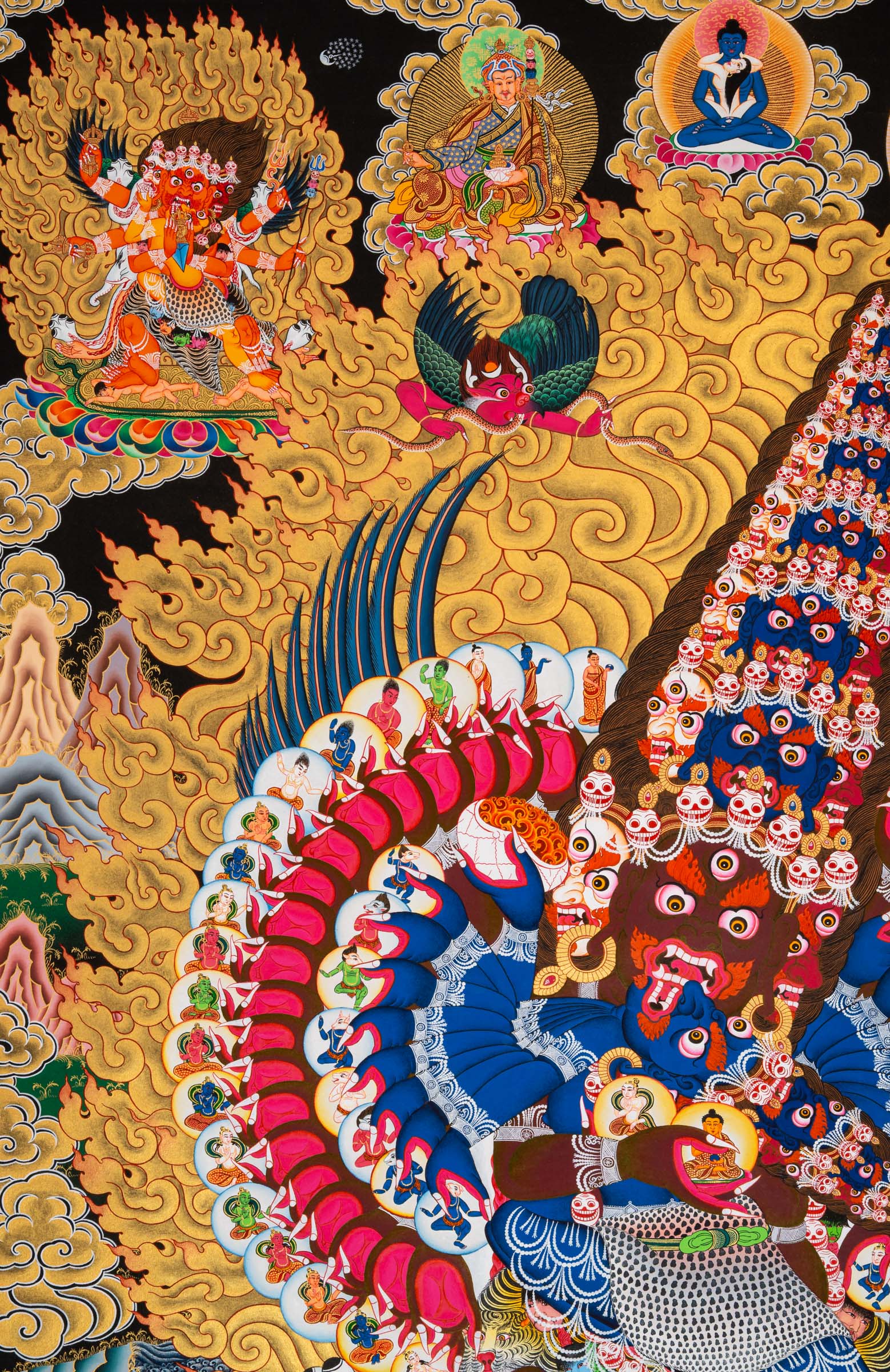 The Heruka Thangka - a sacred Tibetan Buddhist painting.