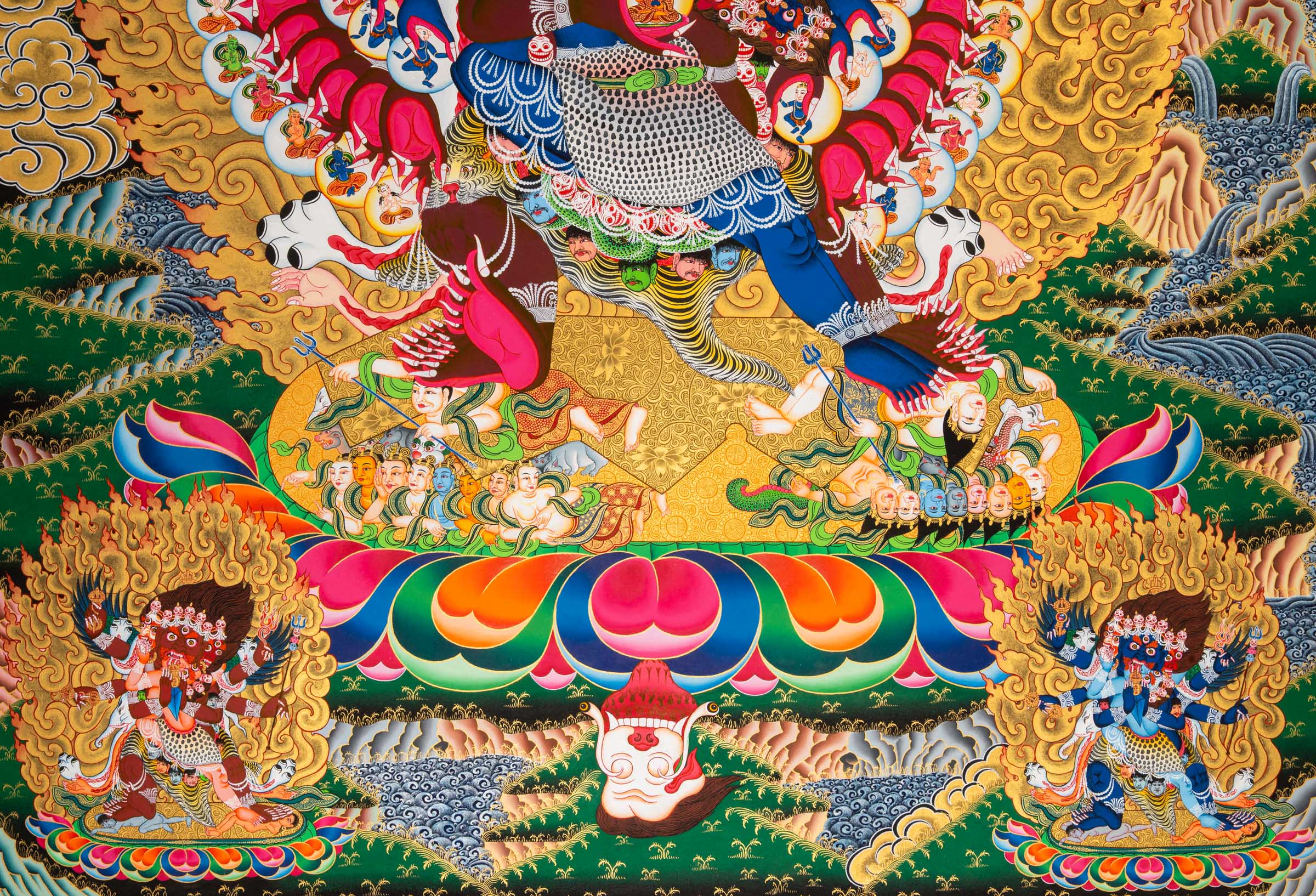 The Heruka Thangka - a sacred Tibetan Buddhist painting.