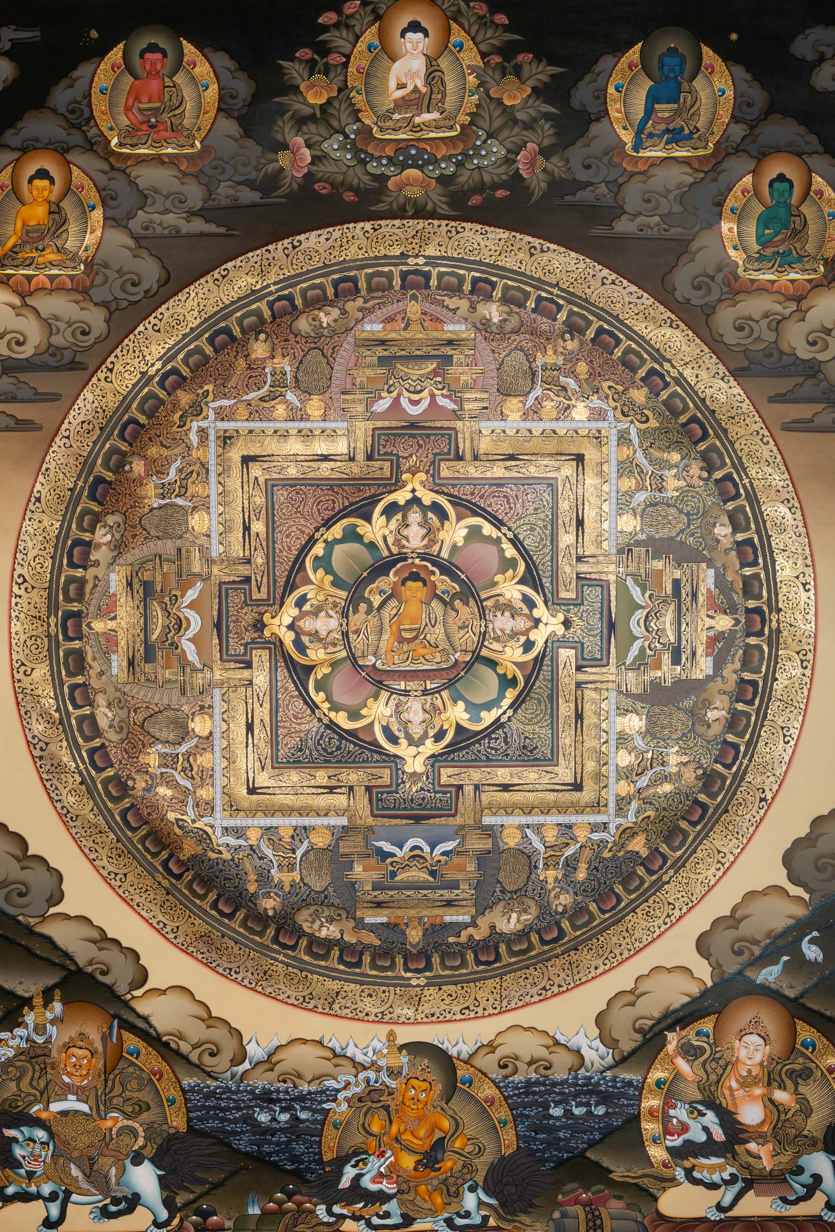 Bring calm and clarity into your space with this exclusive Gautam Buddha Mandala Thangka. Surrounded by sacred deities, it offers balance, focus, and timeless beauty.
