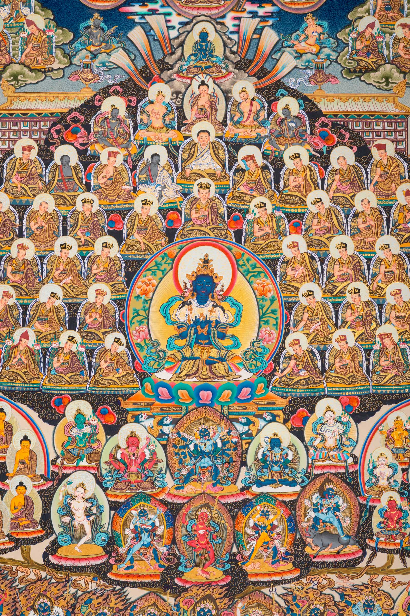 The Kagyu Cheskini Vajradhara Thangka - a revered hand-painted artwork