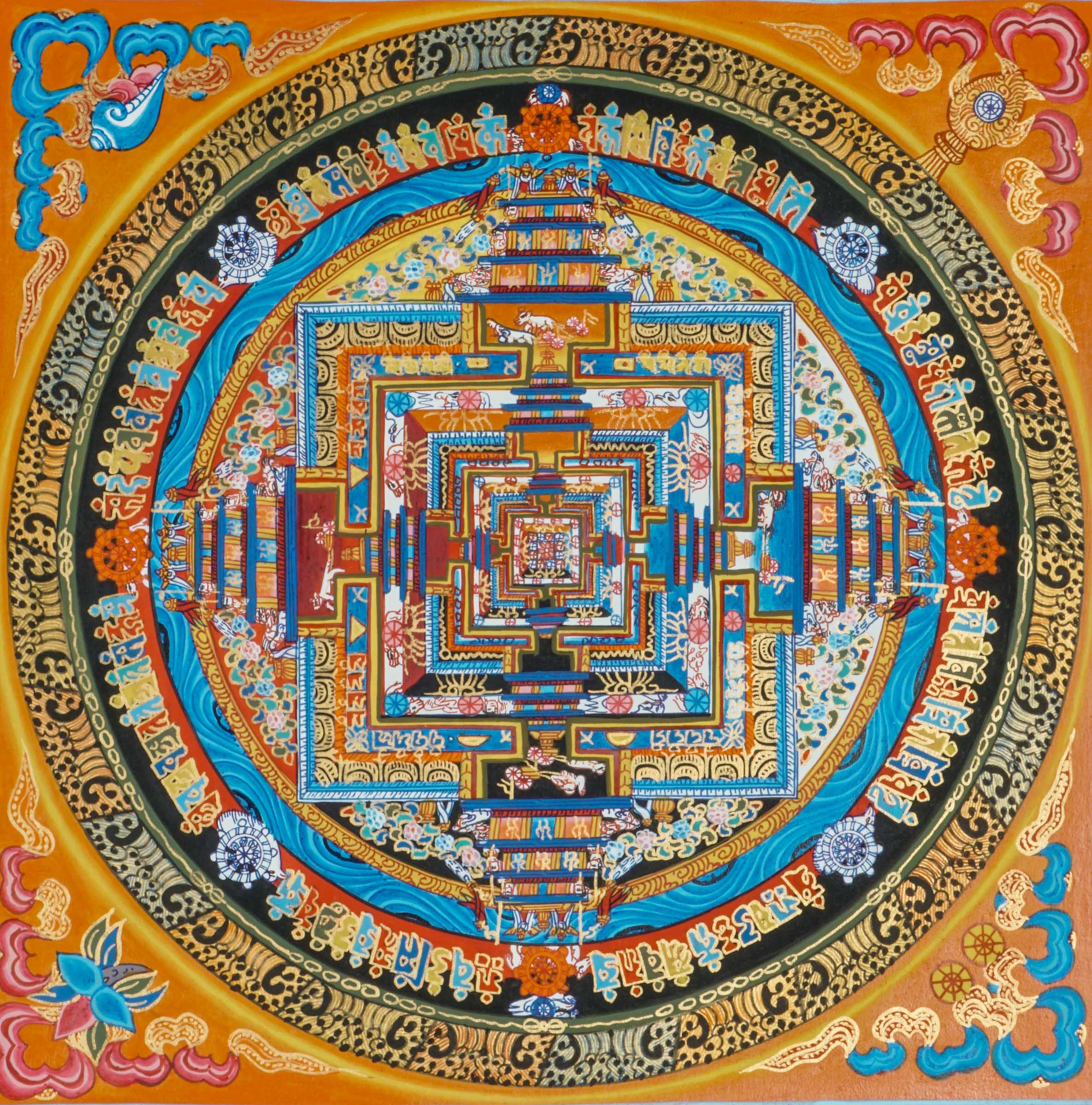 Kalachakra Mandala Thangka is a powerful Tibetan Buddhist painting symbolizing the Wheel of Time and the path to enlightenment. Ideal for meditation, it enhances focus, invites harmony, and supports spiritual growth.