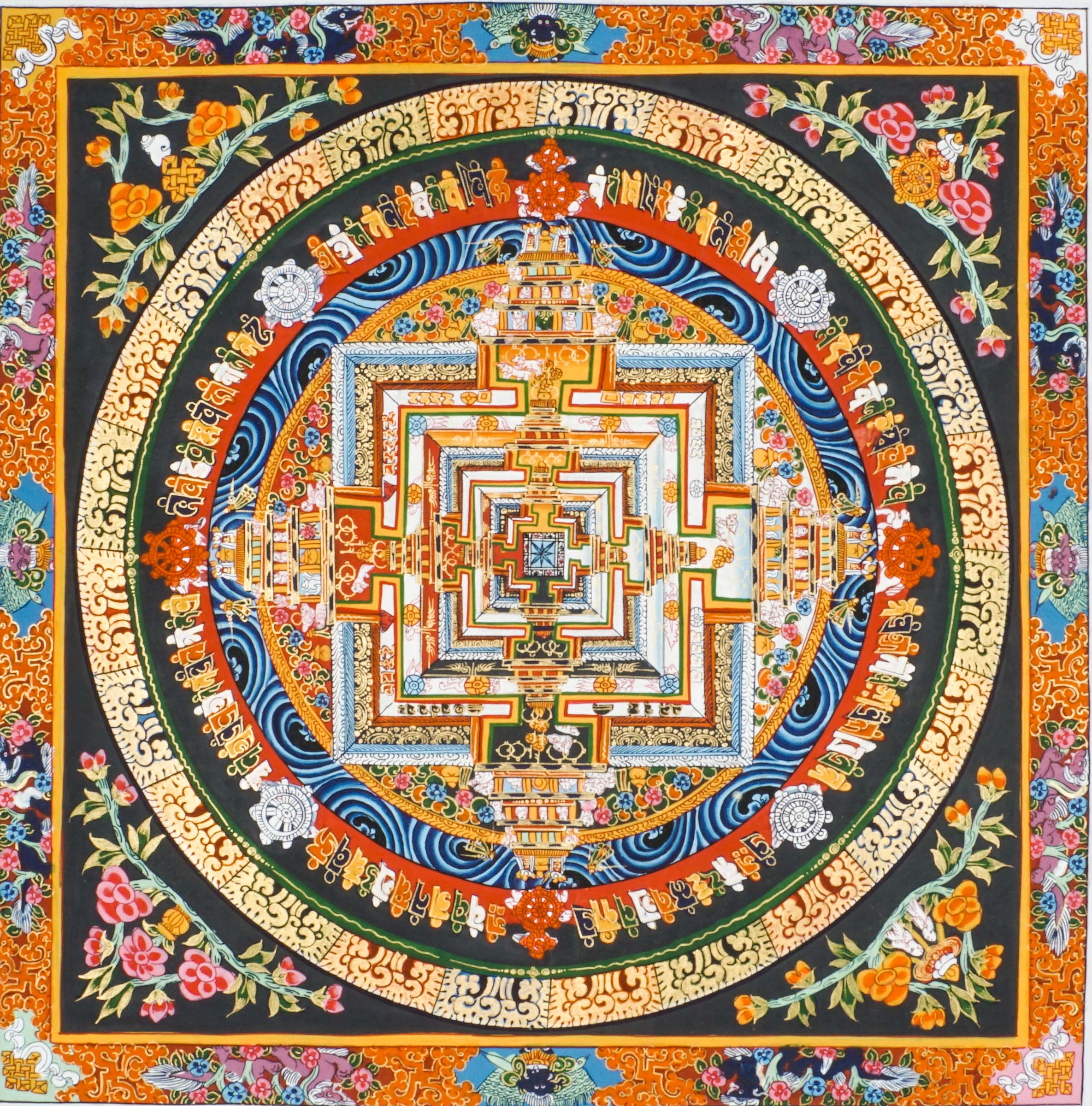 Kalachakra Mandala Thangka is a genuine Tibetan Buddhist painting symbolizing time, space, and enlightenment. Perfect for meditation, mindfulness, and sacred decor.