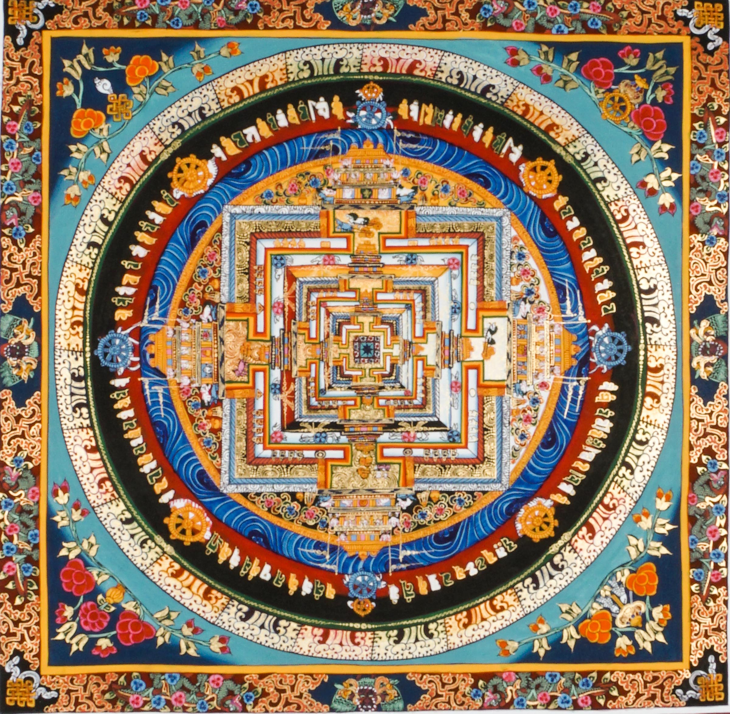 This genuine Tibetan Buddhist thangka represents the sacred Wheel of Time, rich with Kalachakra symbolism. Hand-painted by skilled artisans, it supports meditation, enhances mindfulness, and brings harmony and spiritual focus to your space.