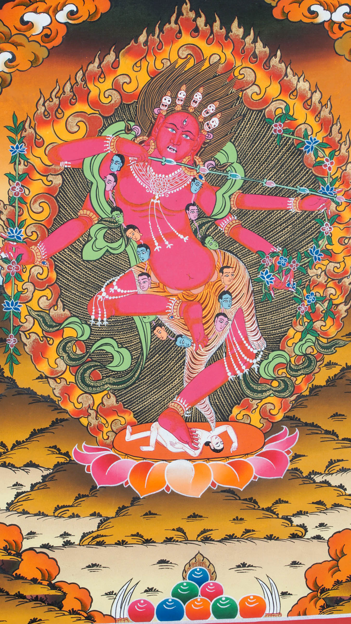 Kurkulla Thangka - a sacred art of wrathful deity in Nepal.
