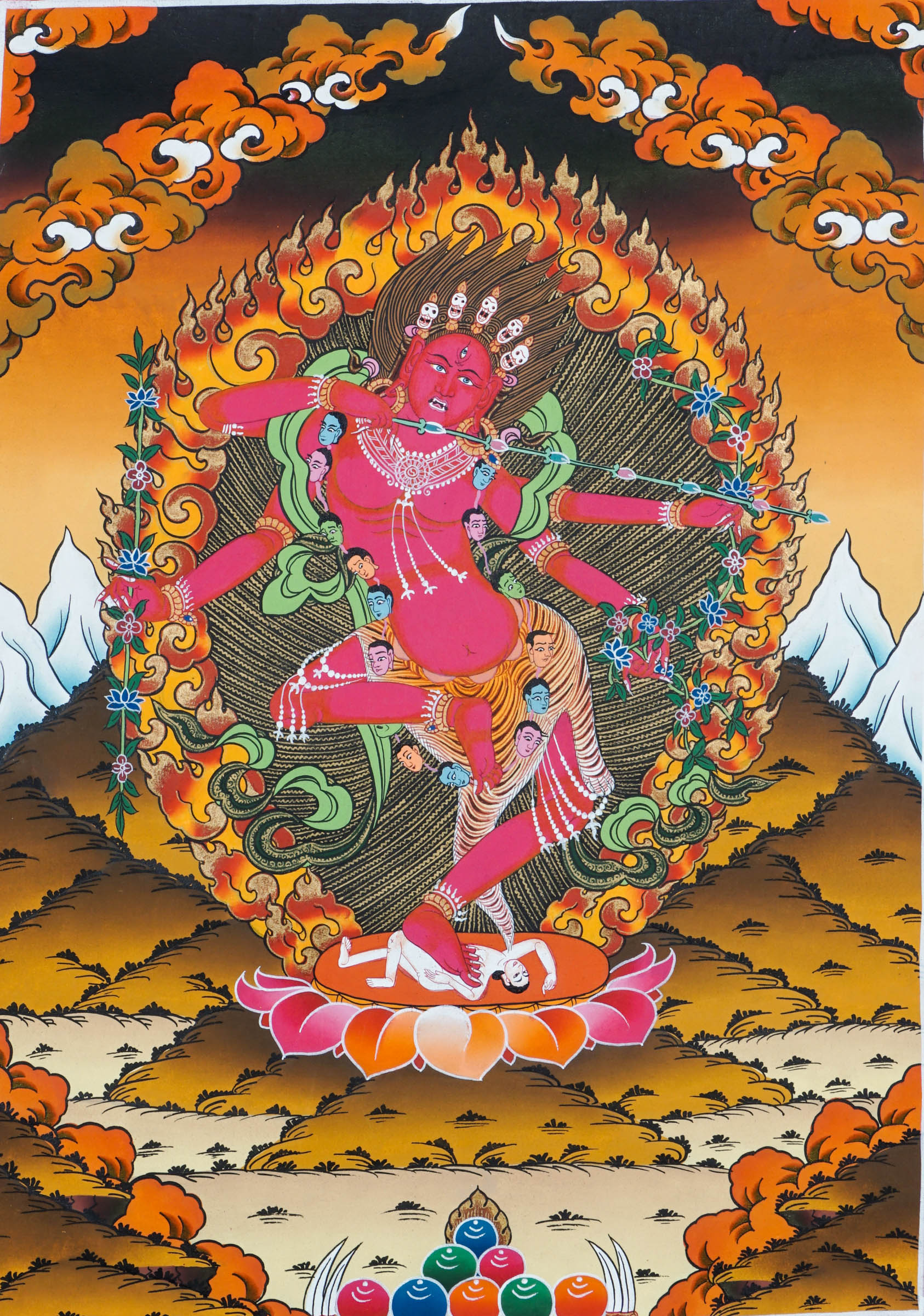 Kurkulla Thangka - a sacred art of wrathful deity in Nepal.