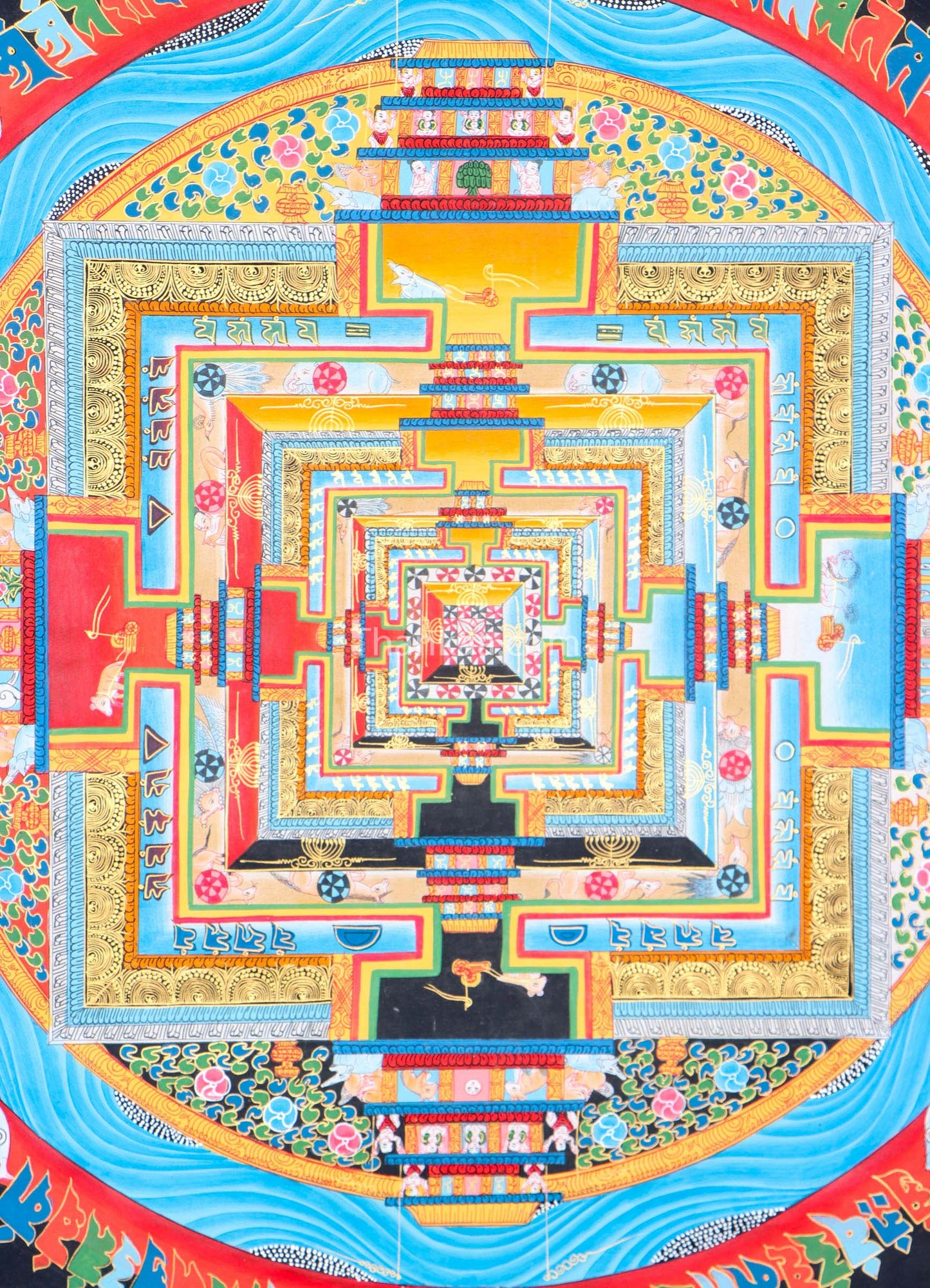 Handmade Tibetan Art's Kalachakra Mandala Thangka Painting