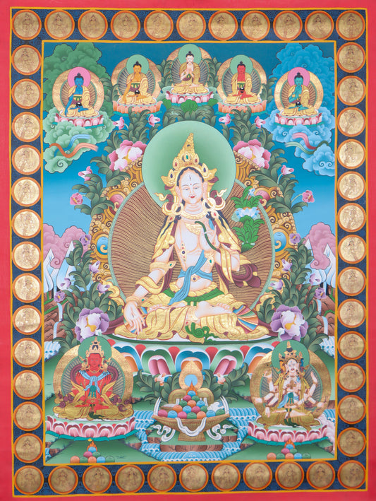 White Tara Thangka Painting