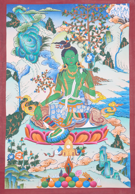 Green Tara Thanka