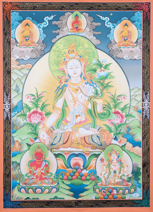 White Tara Thanka Painting