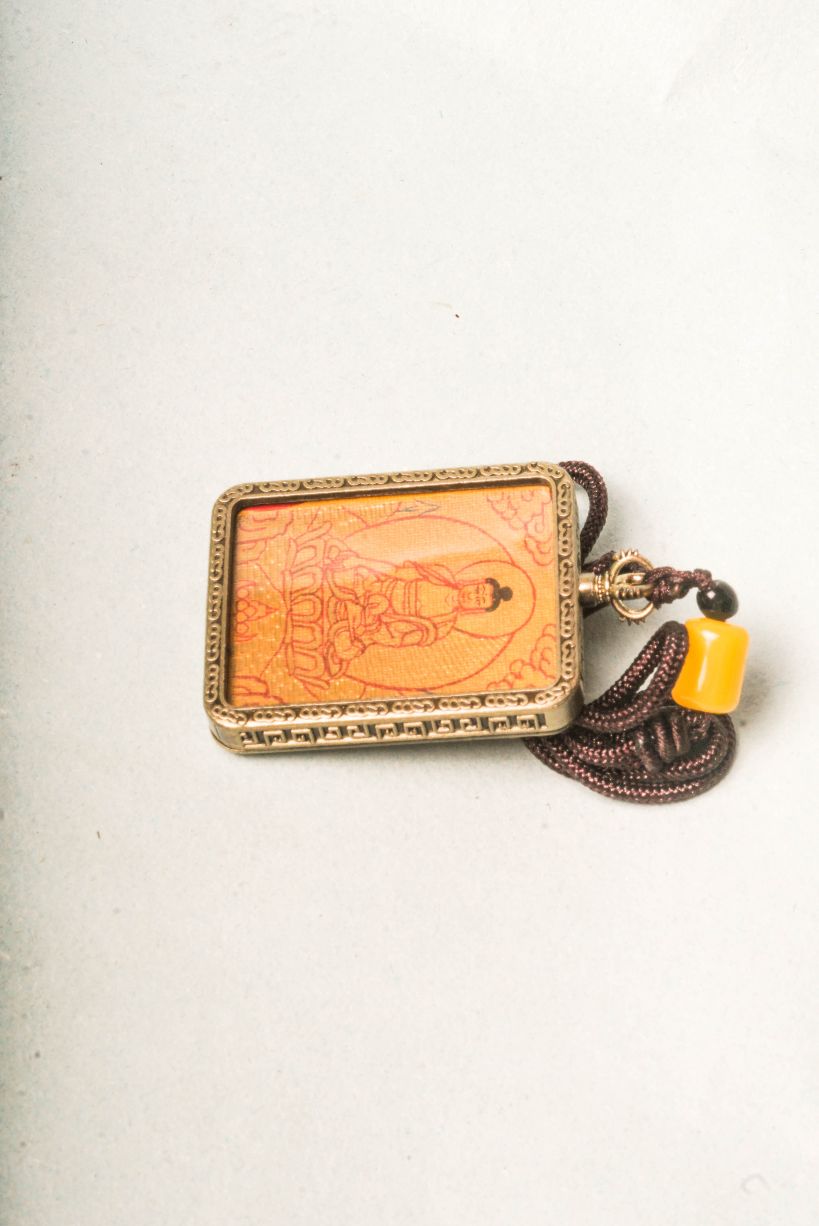 Gold Shakyamuni Buddha Thangka - Locket