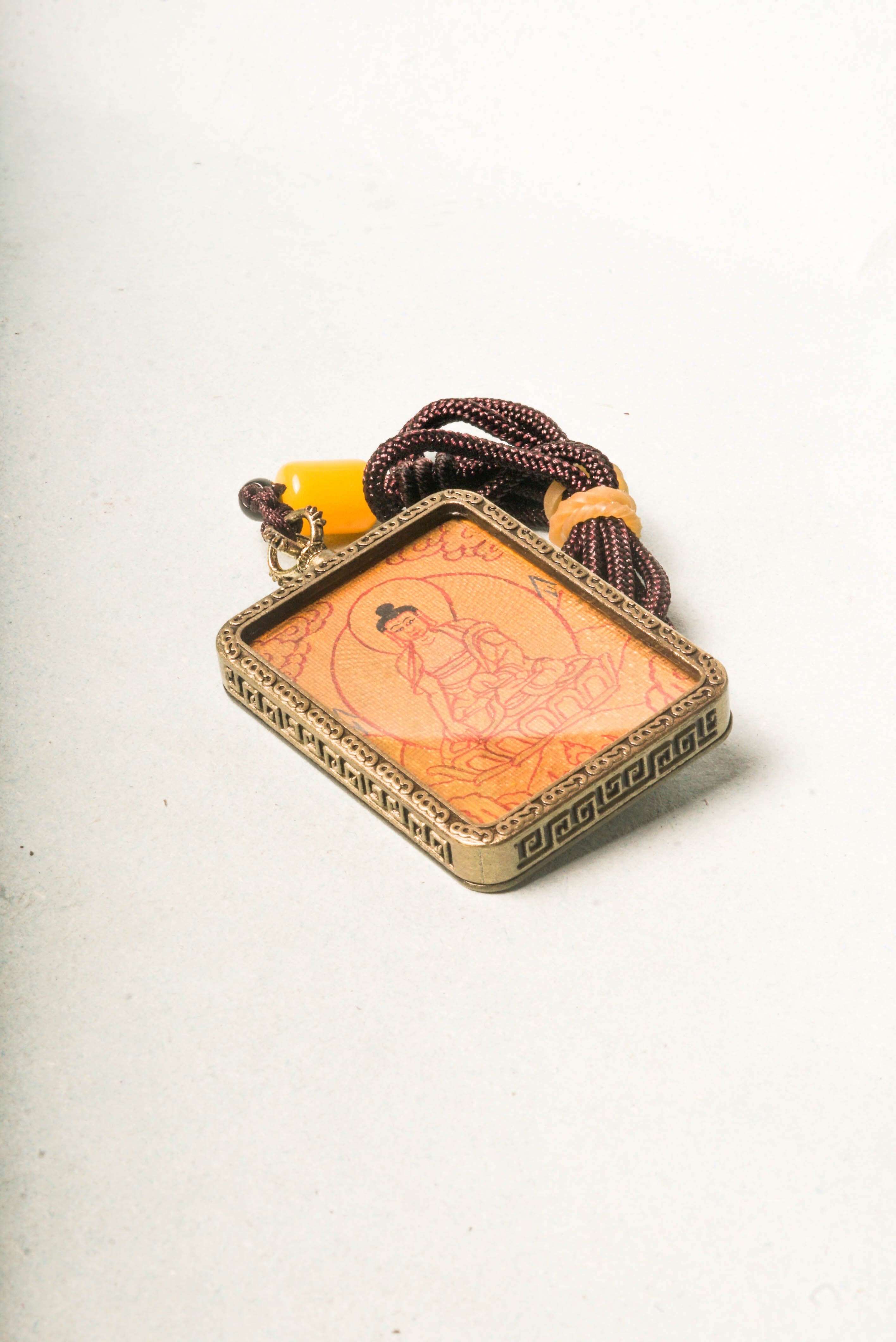 Gold Shakyamuni Buddha Thangka - Locket