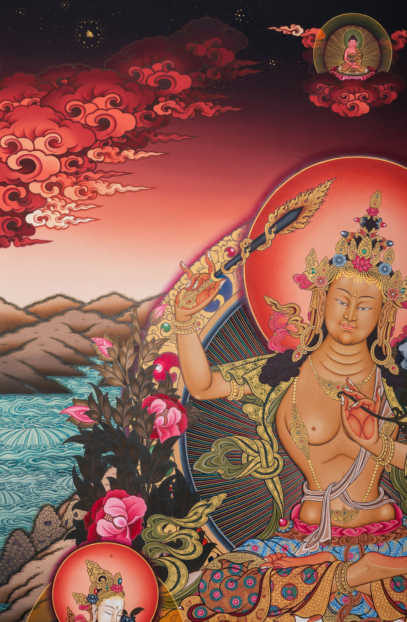 Manjushree (Fine Art)- a sacred hand painting.
