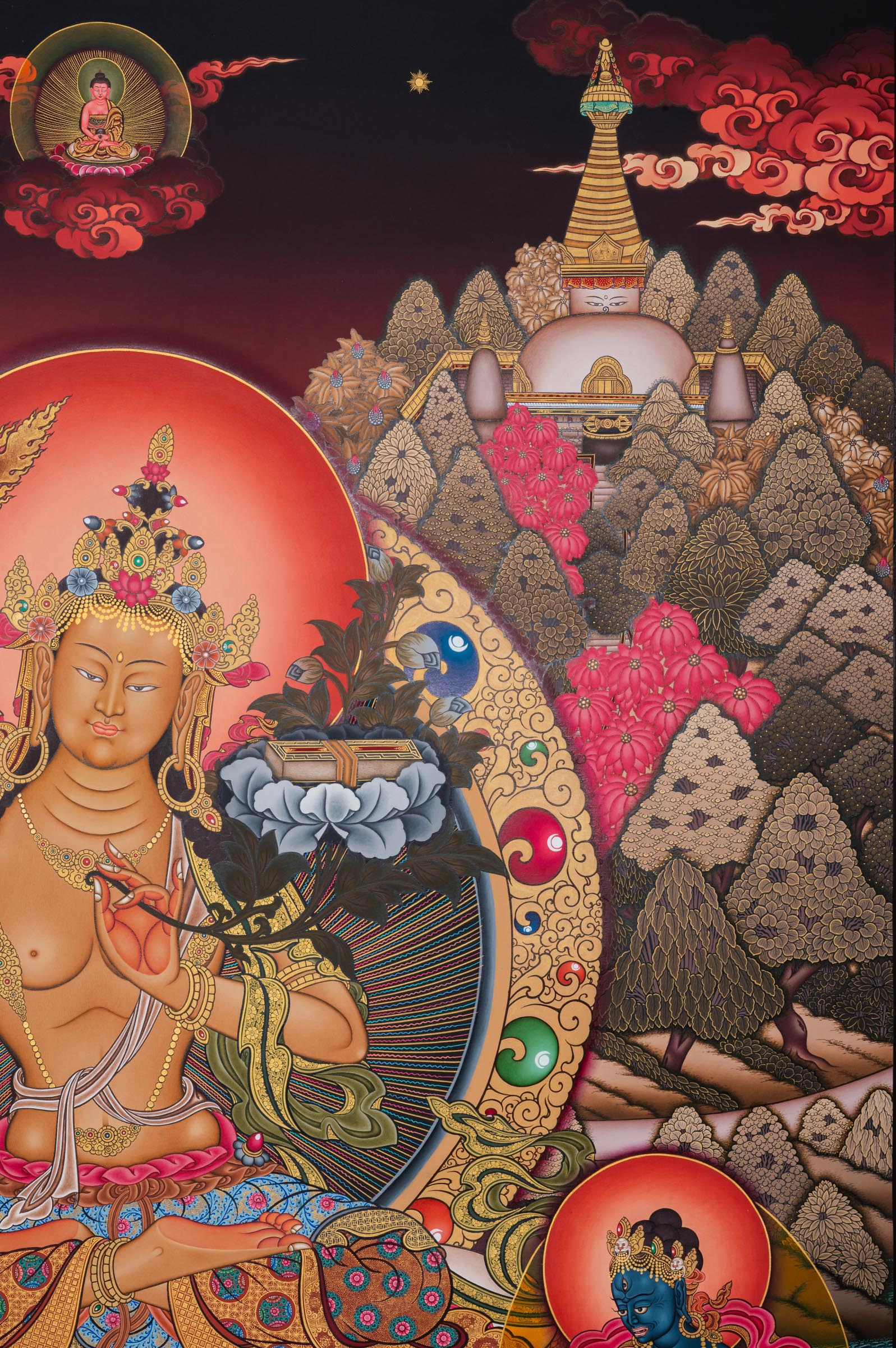 Manjushree (Fine Art)- a sacred hand painting.