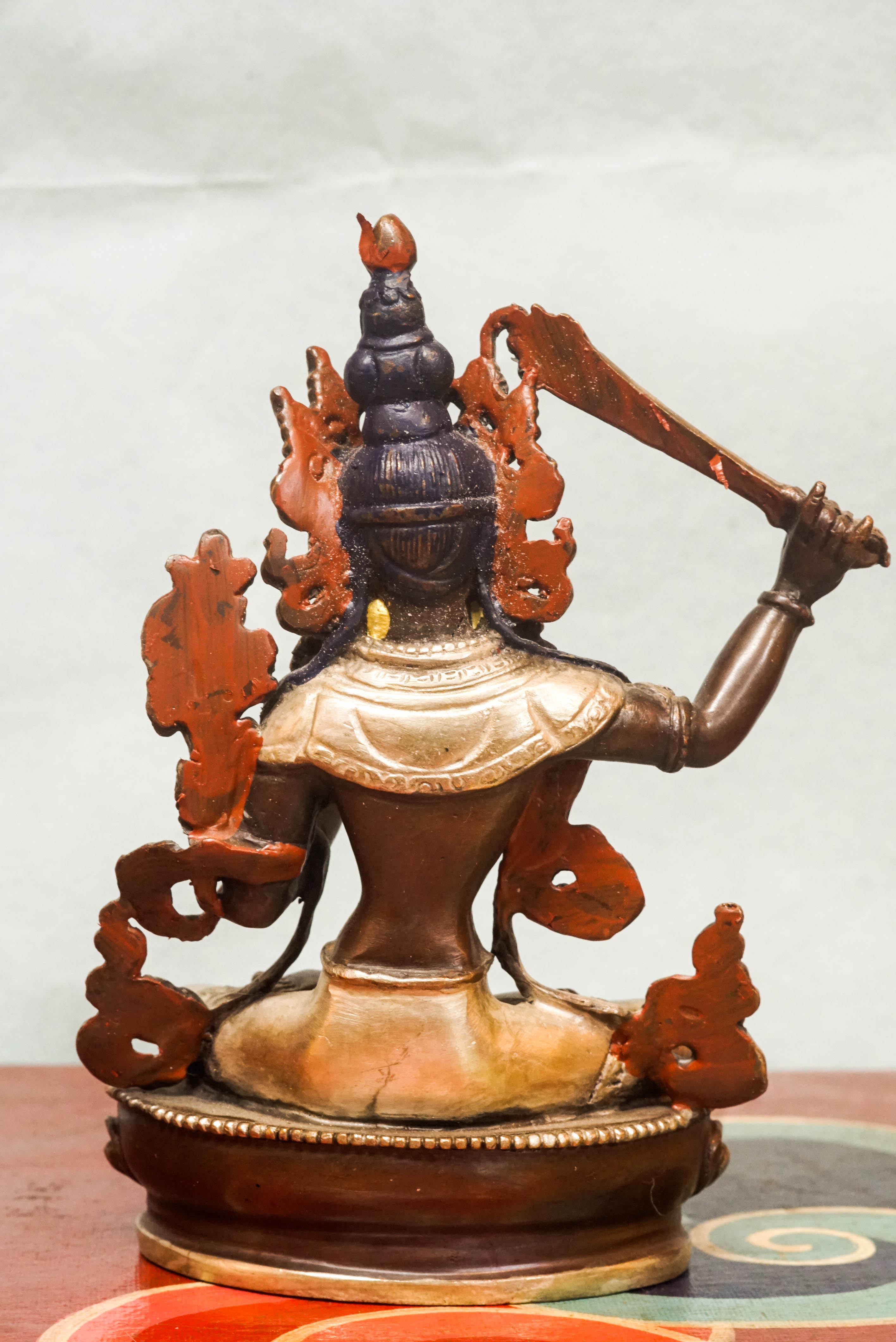 Statue of Manjushri, the Bodhisattva of Wisdom, serving powerful symbol for meditation, altar display, and spiritual growth.