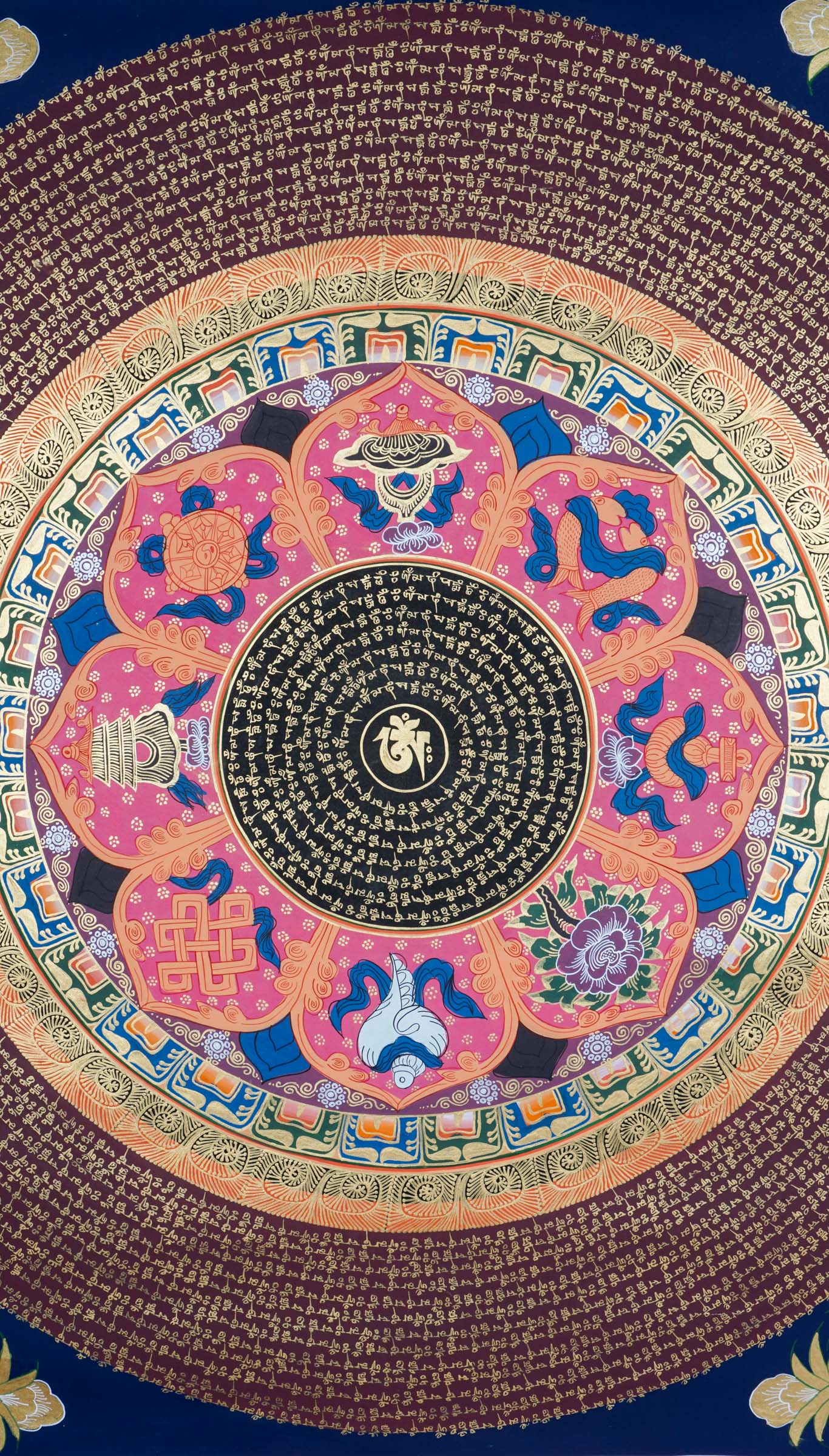 Bring harmony and focus to your space with our genuine Tibetan Mantra Mandala Thangka, a sacred Buddhist painting featuring powerful mantras like Om Mani Padme Hum. Perfect for meditation and mindfulness, this traditional artwork supports spiritual growth, inner peace, and positive energy.