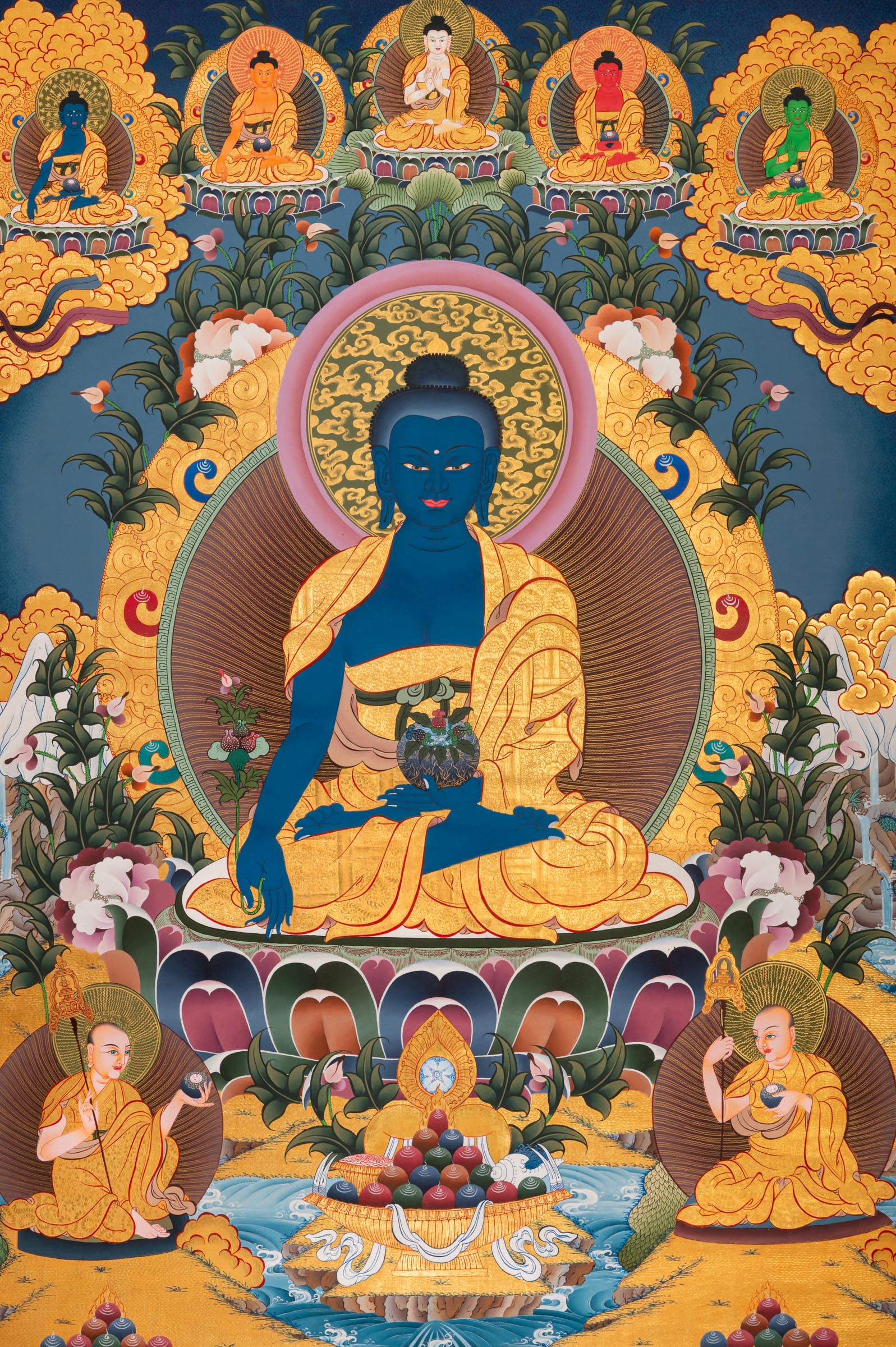 Medicine Buddha Thangka - a sacred, hand-painted artwork 