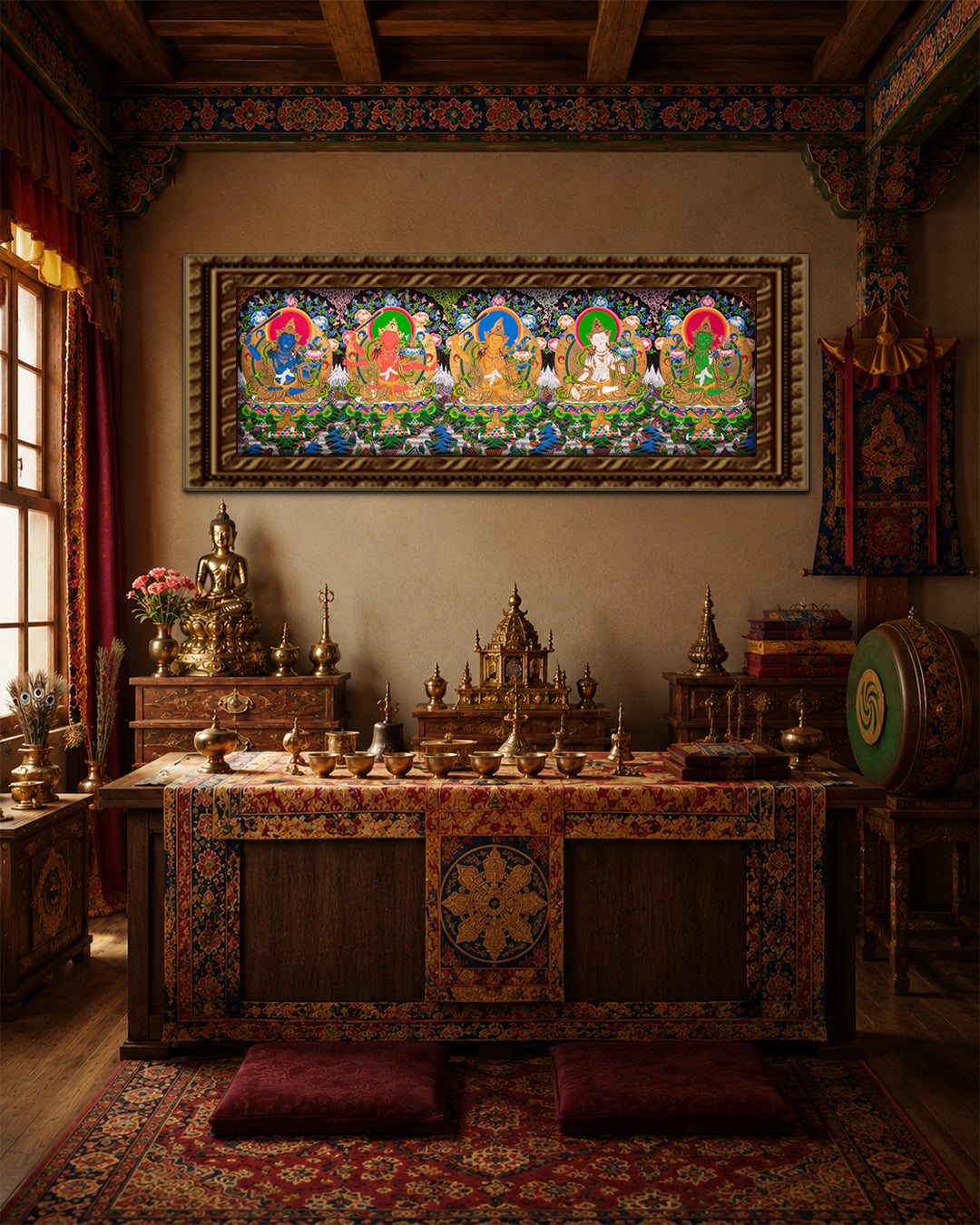 Pancha Manjushri Wisdom Thangka