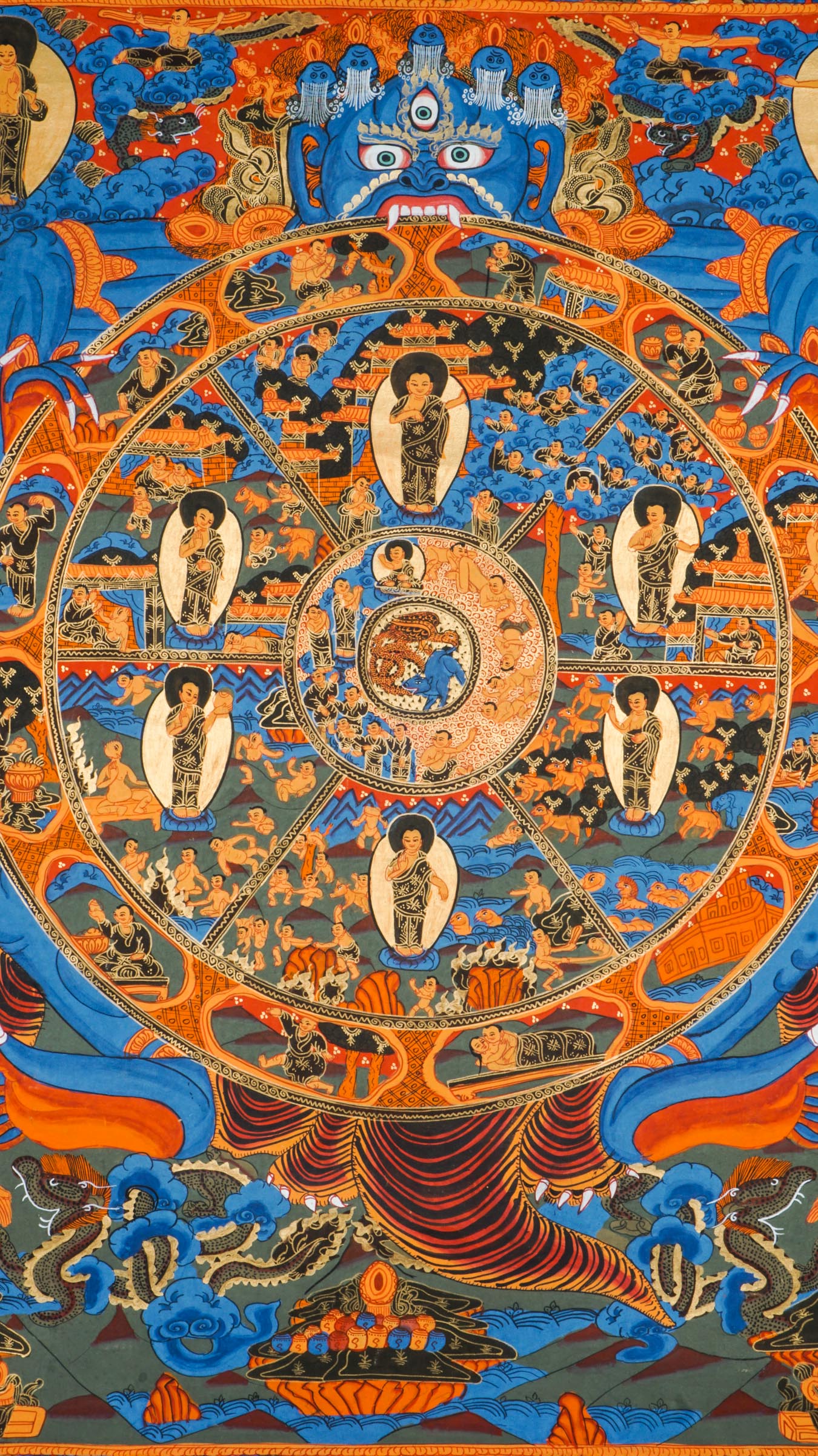 Green Tara Thangka portrays the female bodhisattva of compassion and swift protection in Tibetan Buddhism. Her vibrant green form symbolizes active energy that removes fears and obstacles. Hand-painted using traditional methods, this thangka brings peace and protection to any space. 