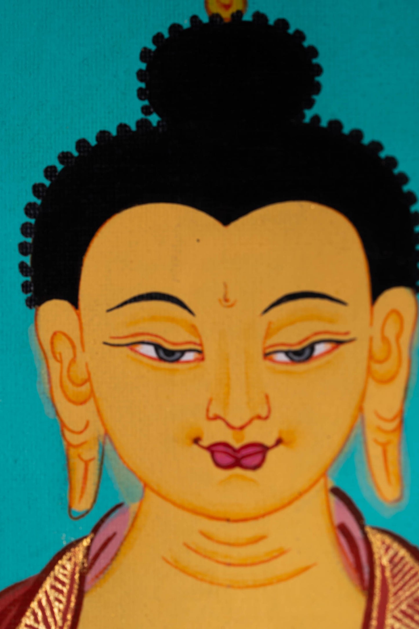 Shakyamuni Buddha Thangka painting for spiritual practices and wall hanging decor