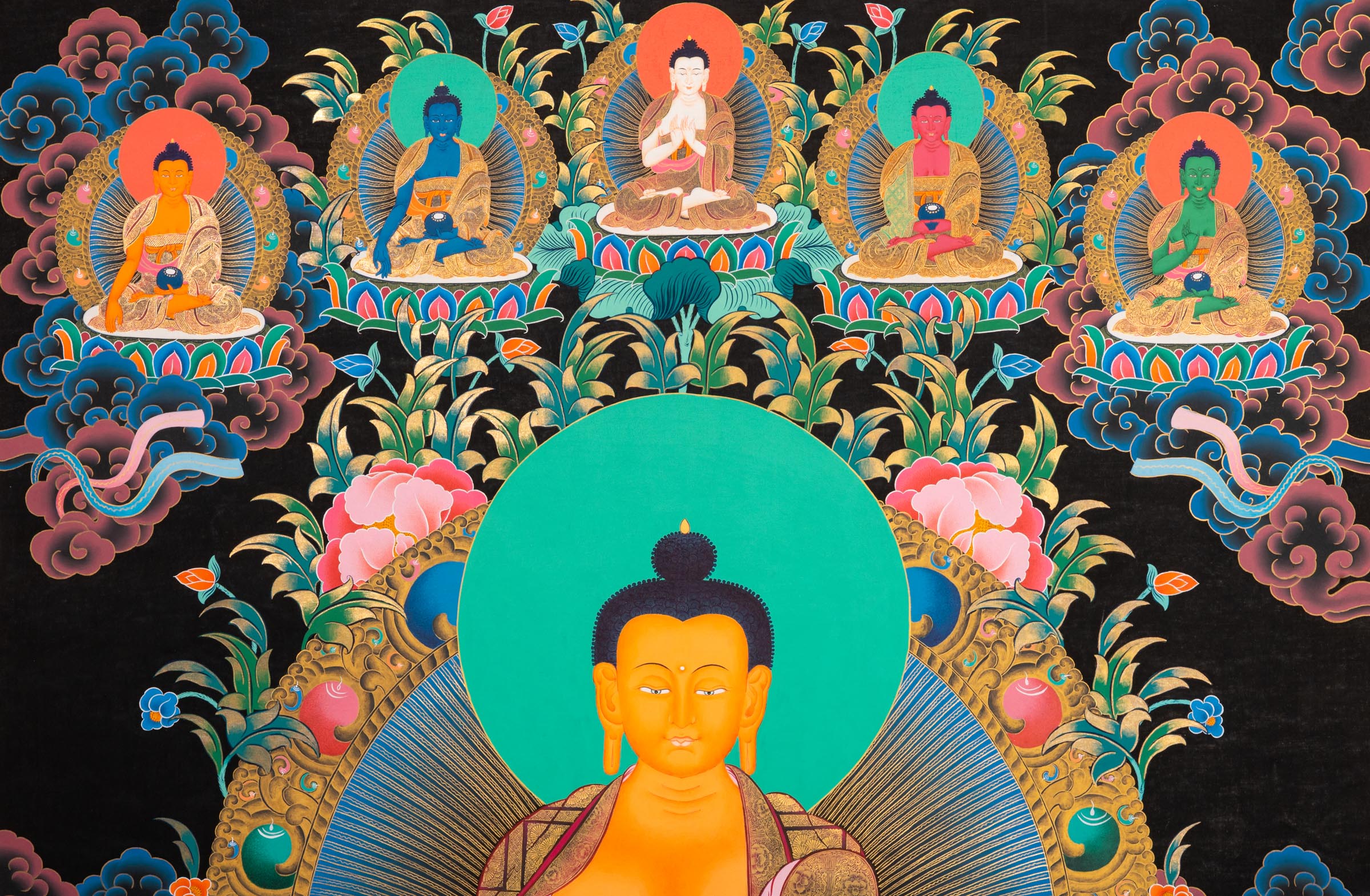 Shakyamuni Buddha -  a traditional hand-painted artwork 