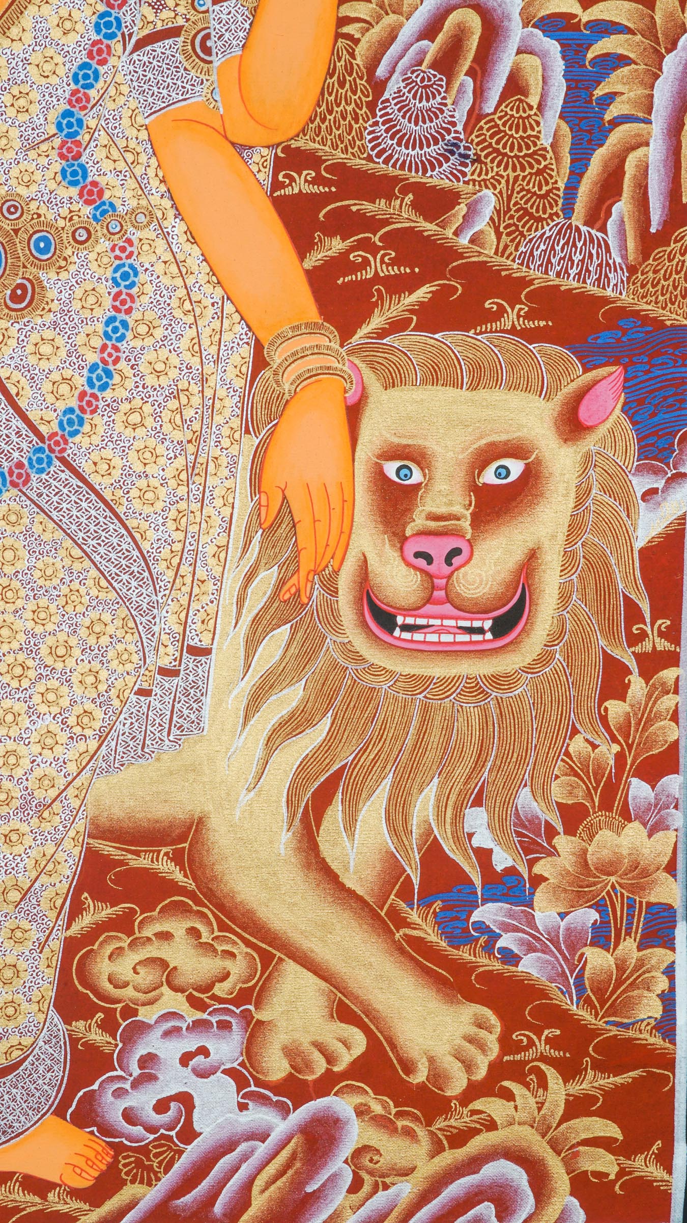 Shiva Shakti Thangka - a beautiful hand-painted art combining the sacred energies of Shiva and Shakti together.