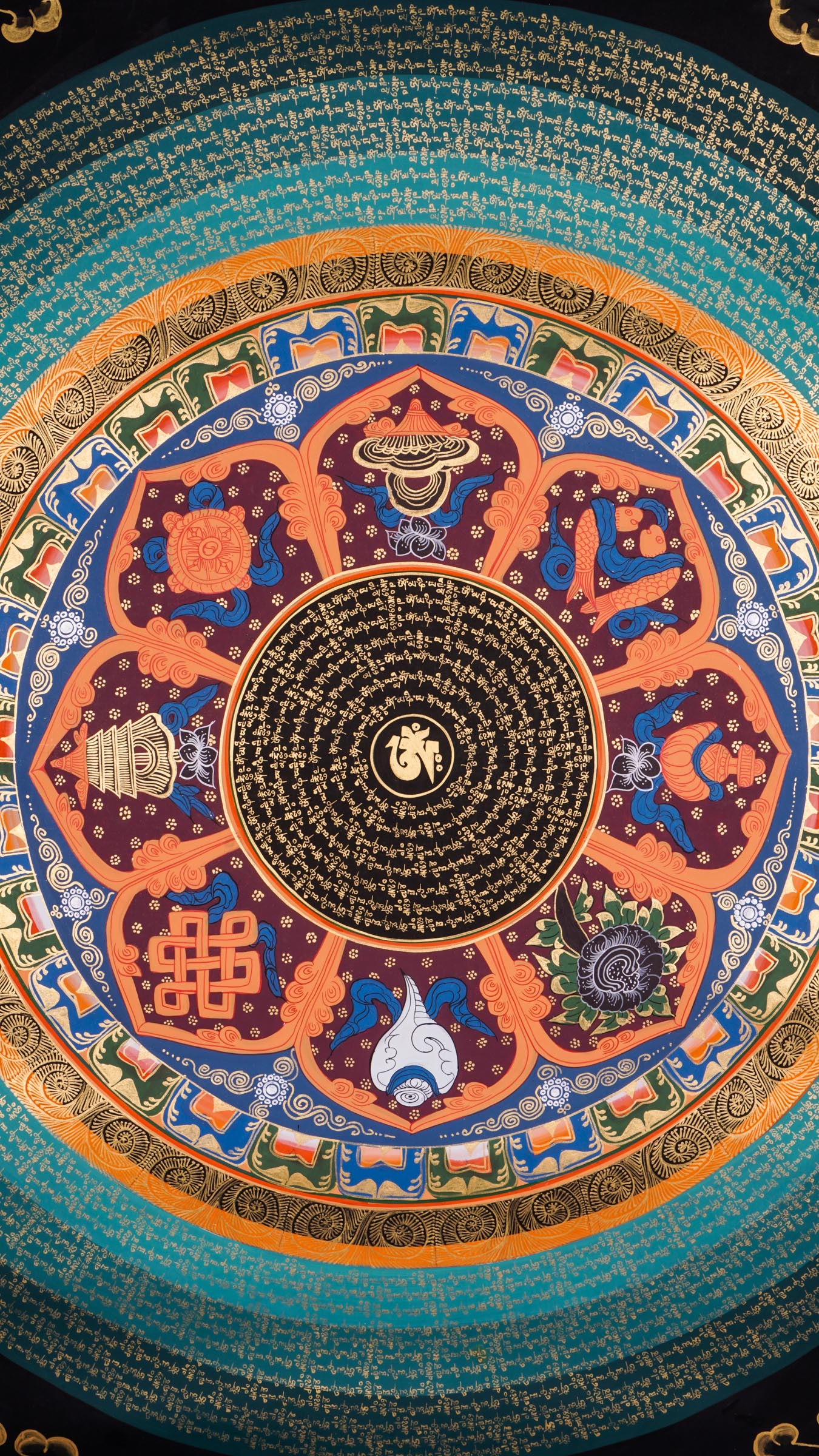Experience the spiritual energy of our Mantra Mandala, blending ancient mantras like "Om Mani Padme Hum" with intricate mandala art. Hand-painted with care, it brings harmony, mindfulness, and spiritual growth while enhancing any space with calming beauty and elegance. 