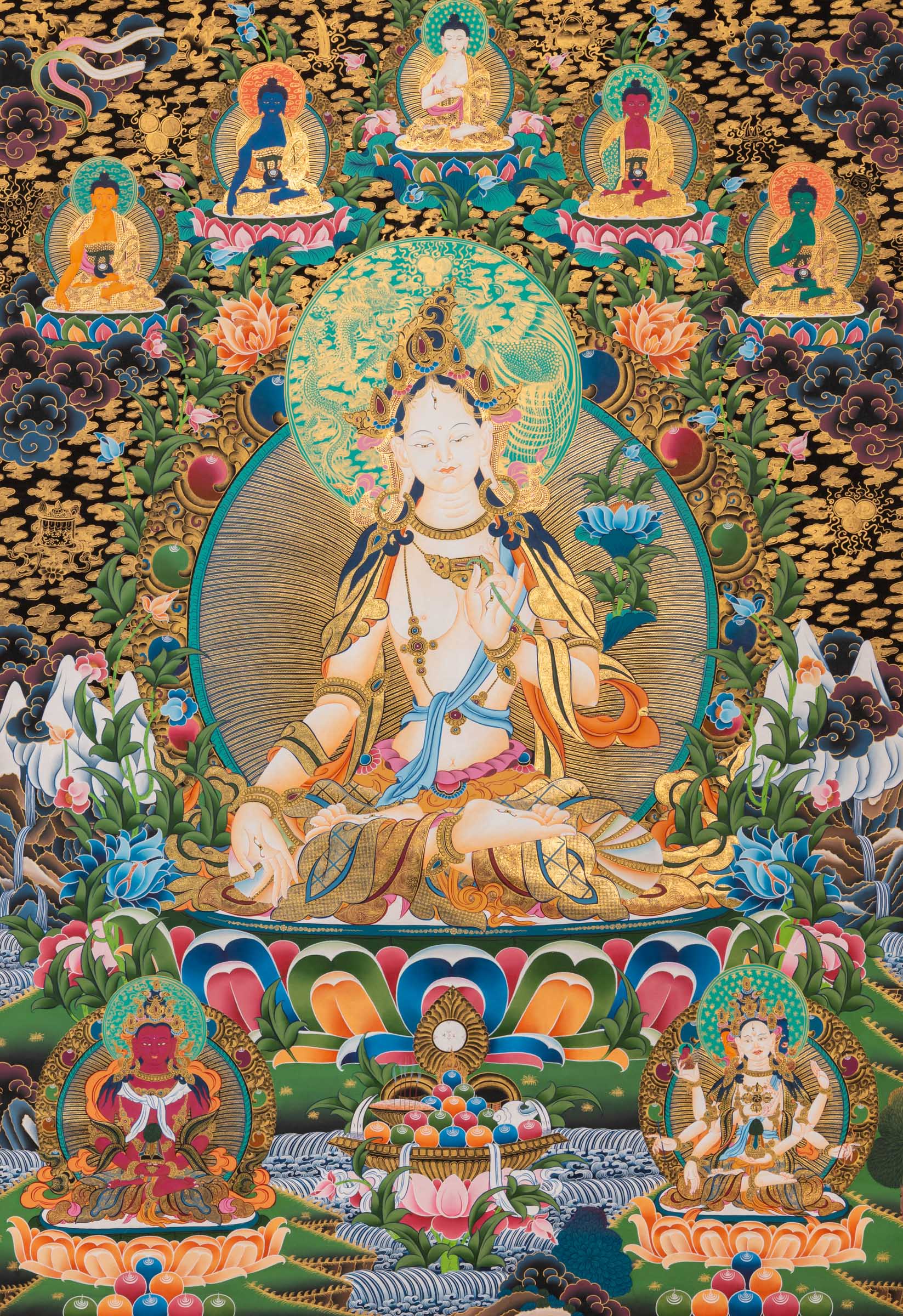 White Tara Thangka - a hand-painted spiritual artwork 