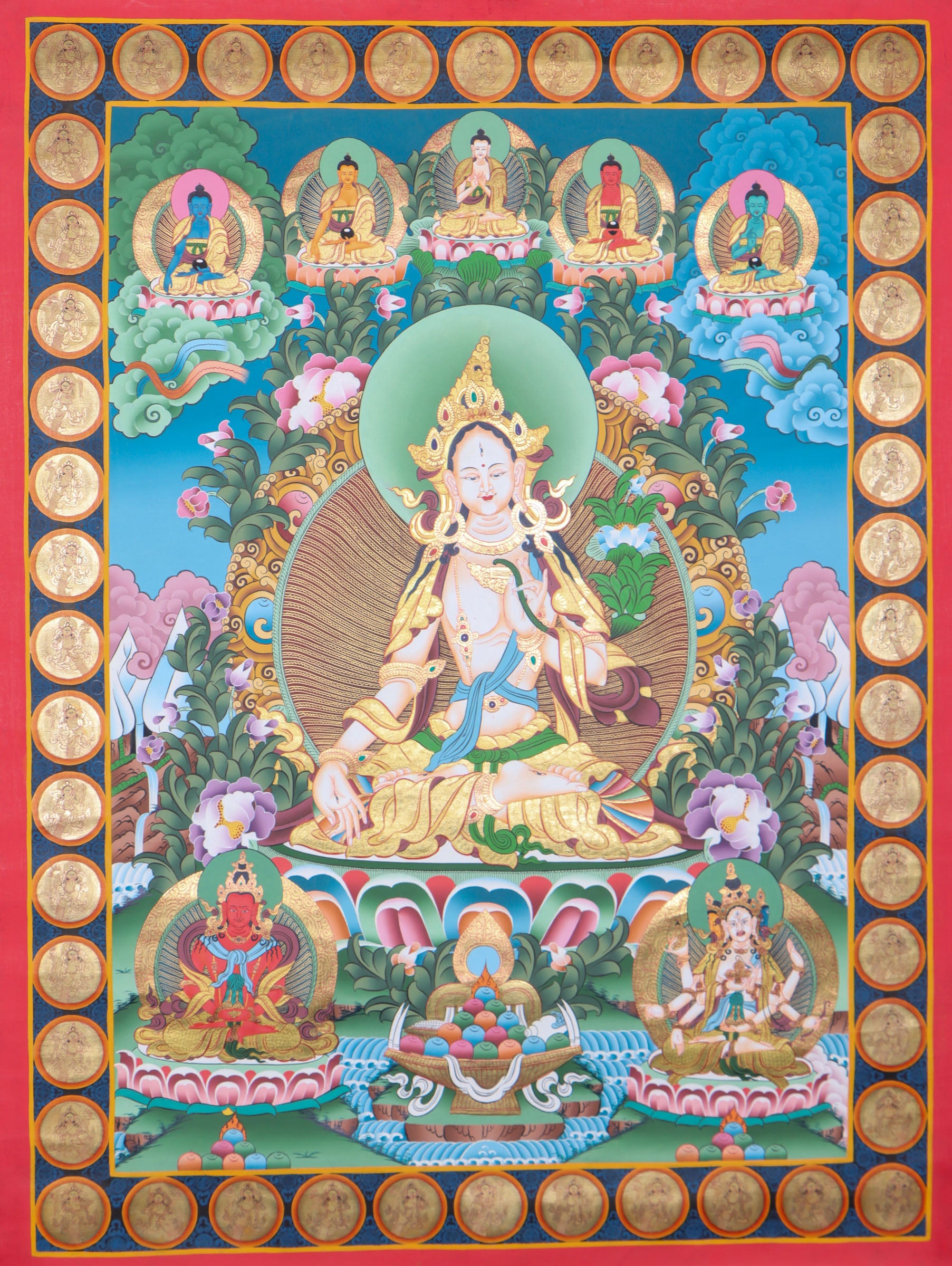 White Tara Thangka Painting