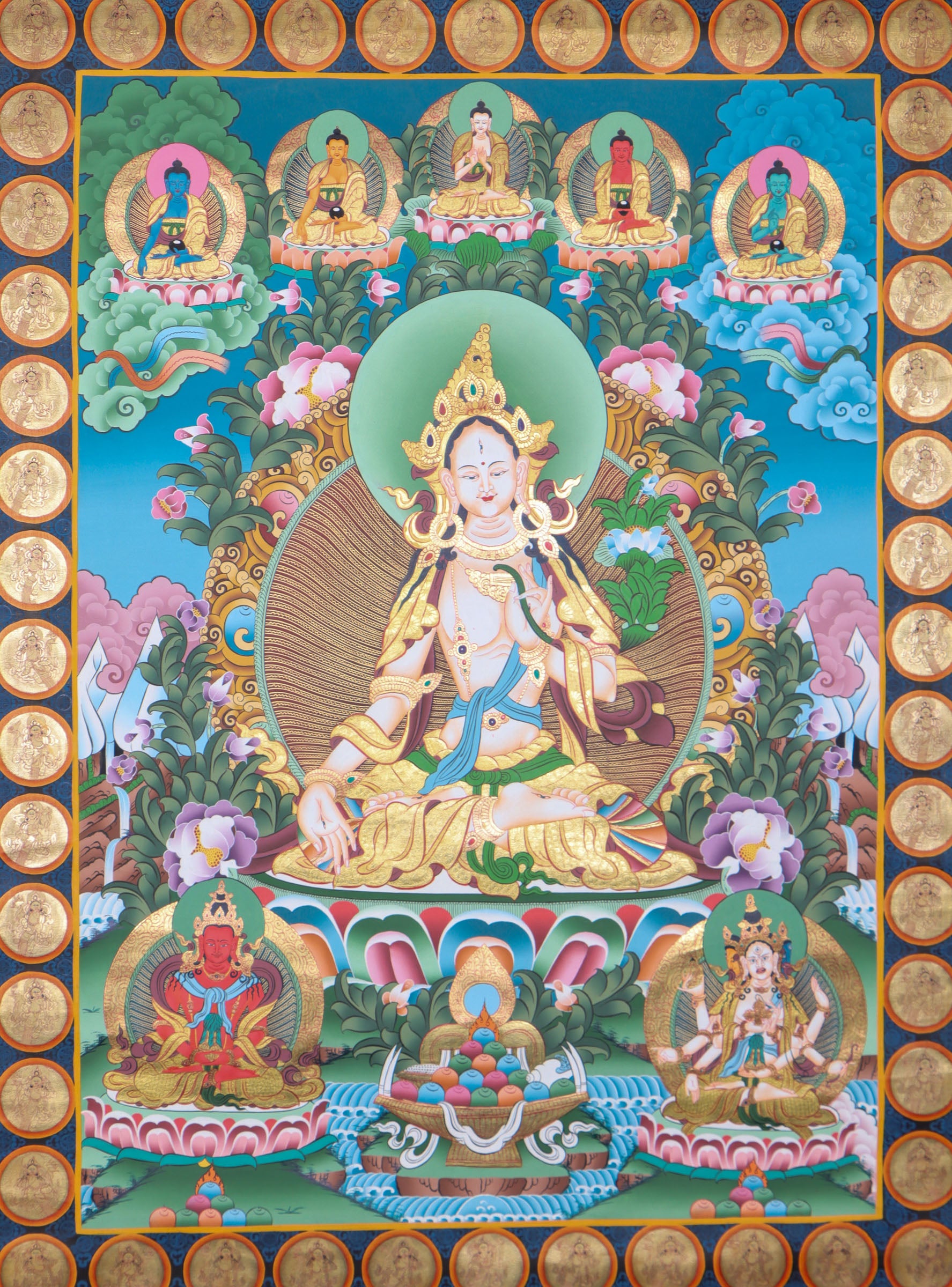 White Tara Thangka Painting