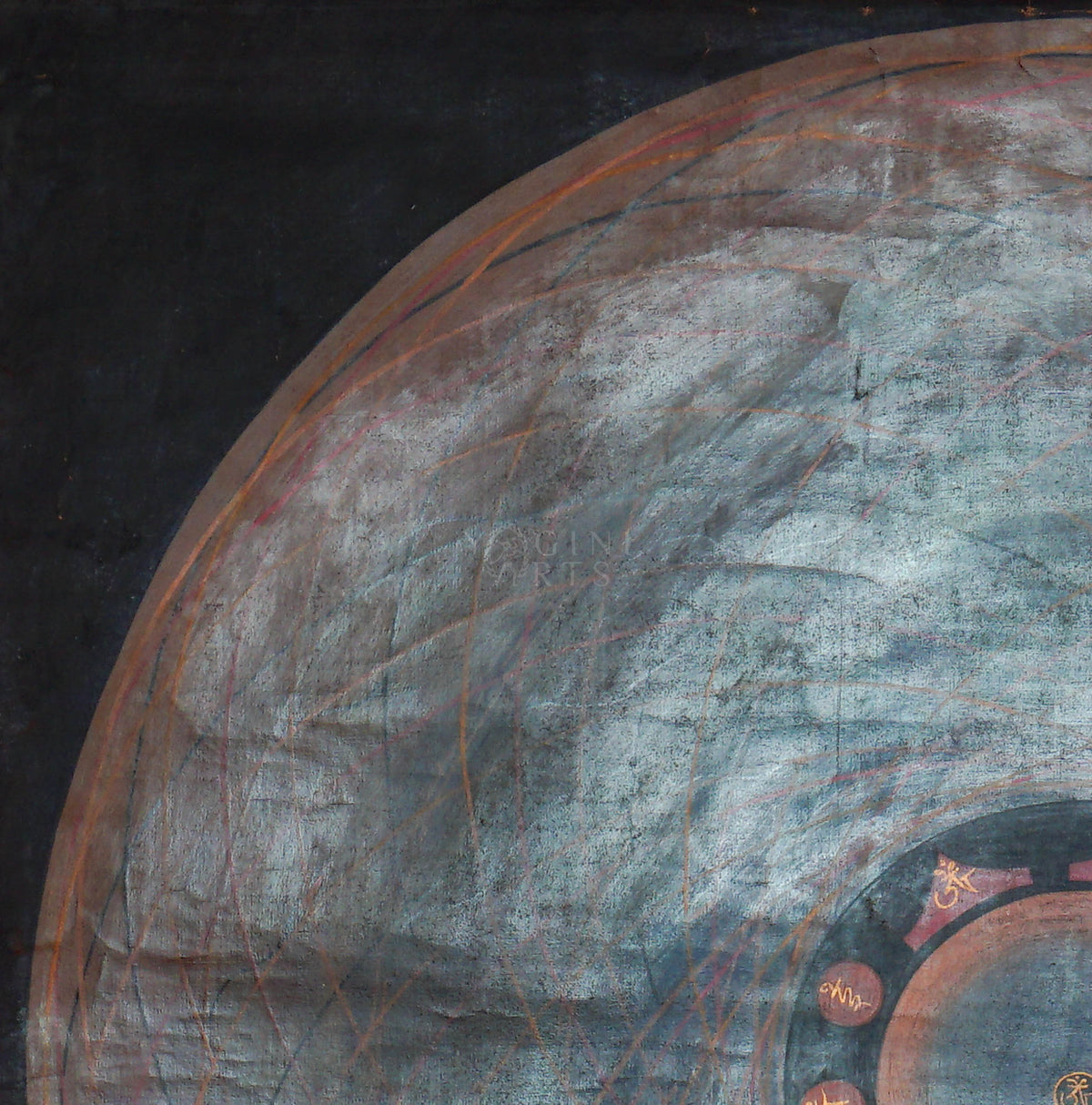 Antique Cosmos Mandala Thangka Painting – Tibetan Buddhist Art