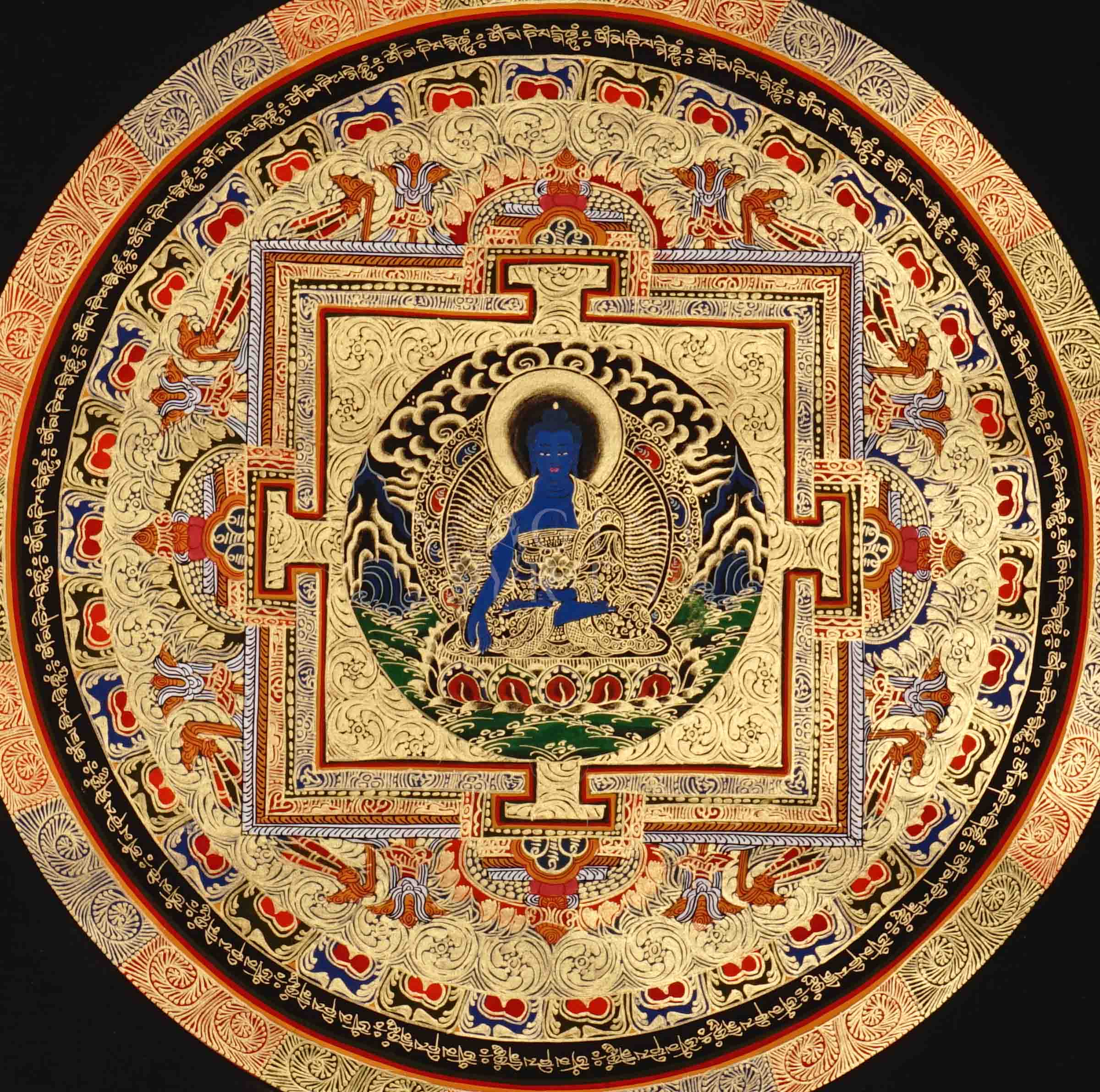 Medicine Buddha Mandala Thangka | Tibetan Healing Art