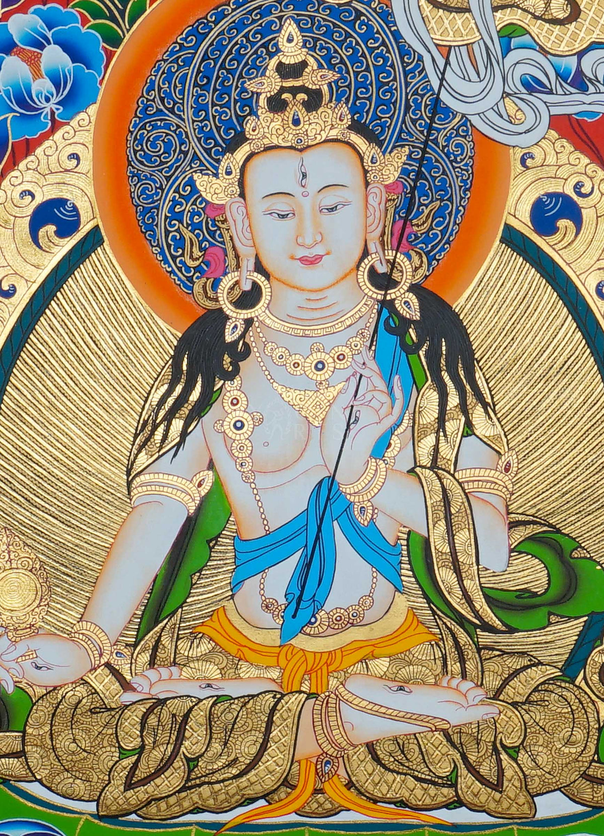 Dhukkar White Umbrella Tibetan Buddhist Thangka painting hand painted in Nepal